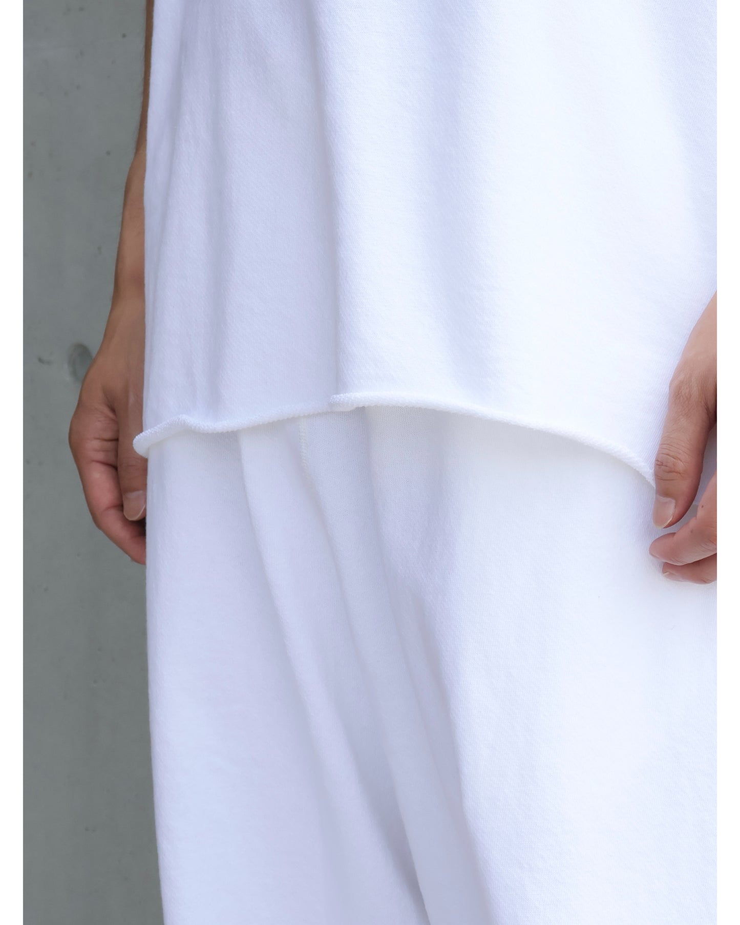 LWコットン裏毛 半袖クルー WHITE