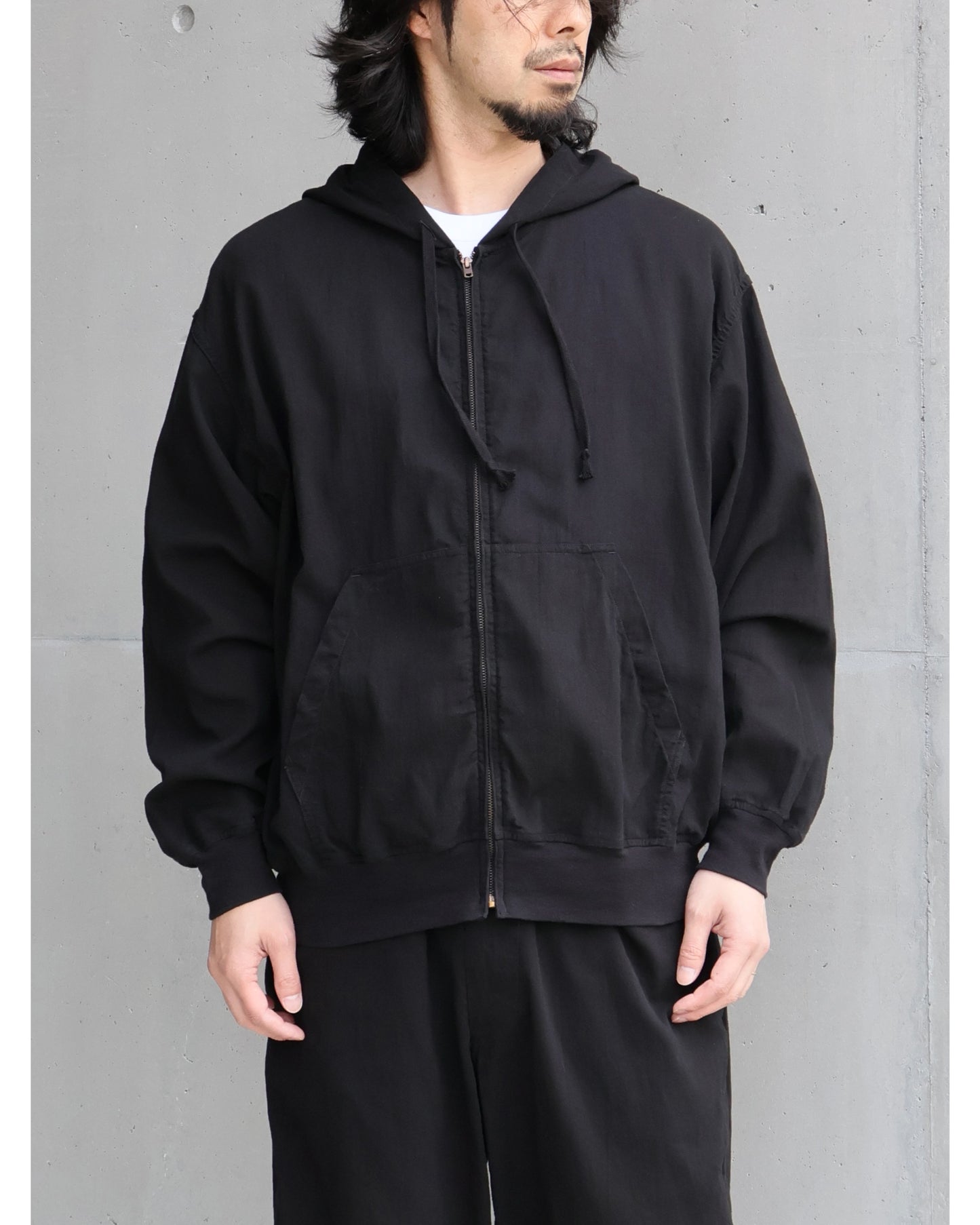 オックス ジップパーカ BLACK