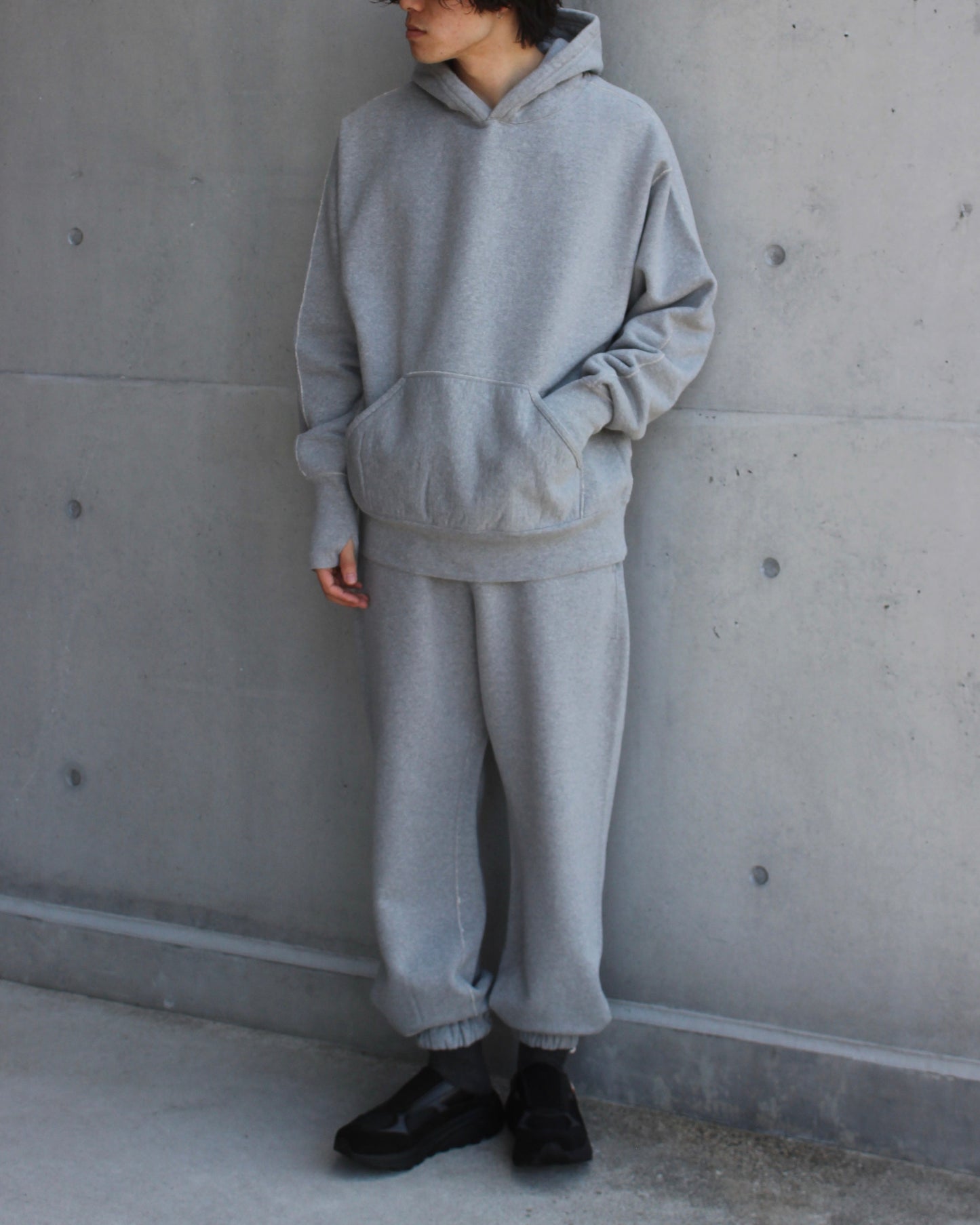 Unlikely Split Raglan Sleeve Hoodie TOP GRAY