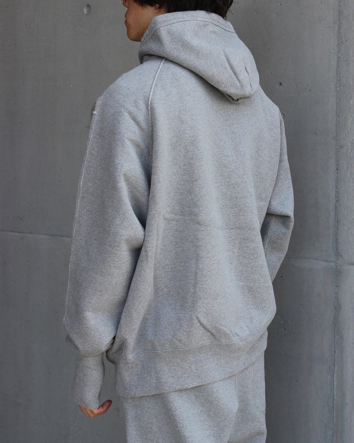 Unlikely Split Raglan Sleeve Hoodie TOP GRAY