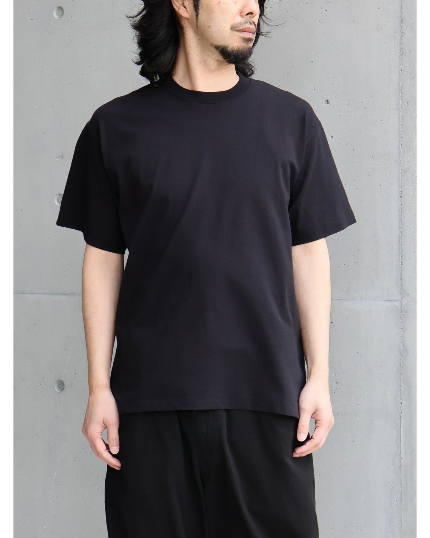 コットンジャージ 半袖Tシャツ BLACK