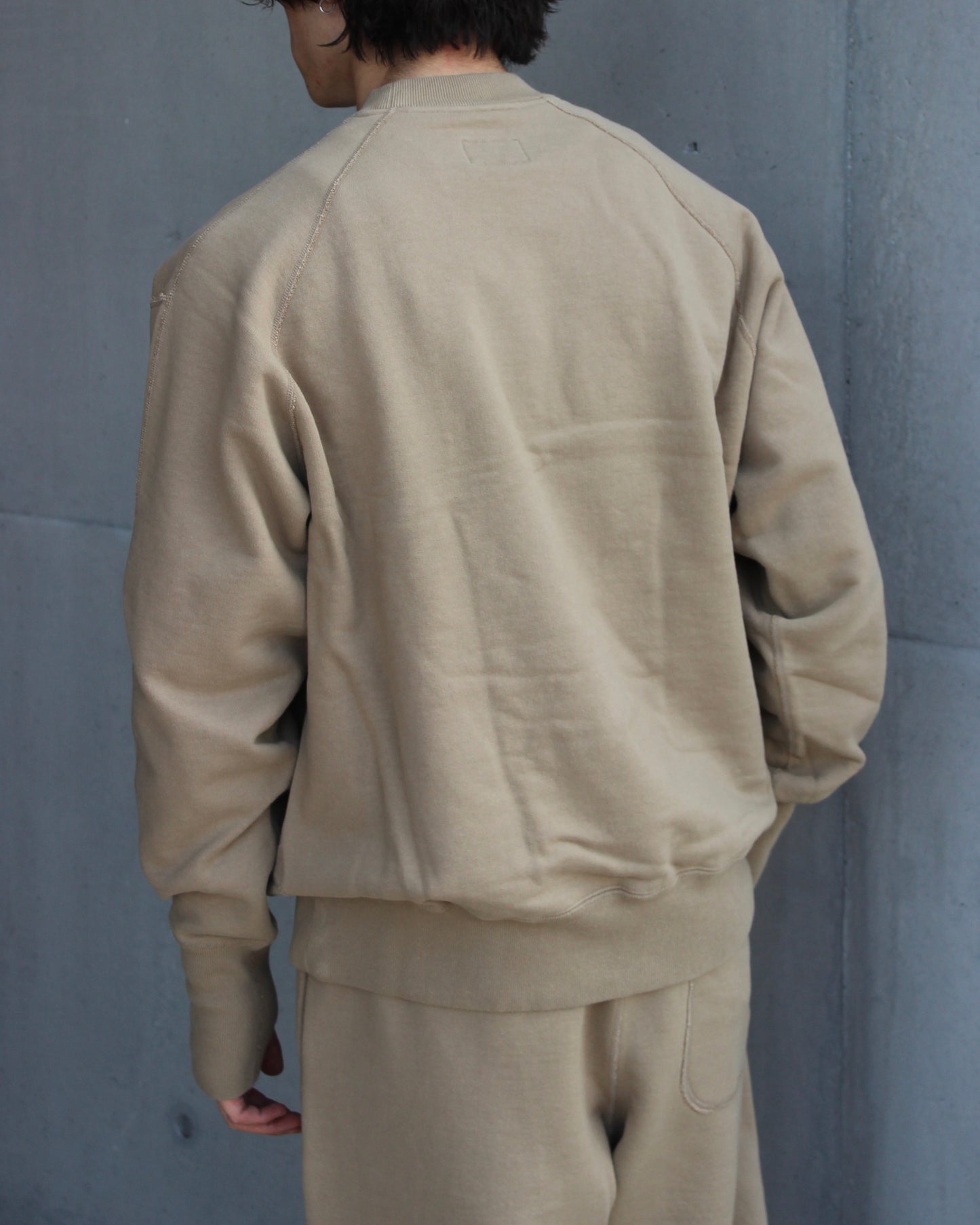 Unlikely Split Raglan Sleeve Crew BEIGE