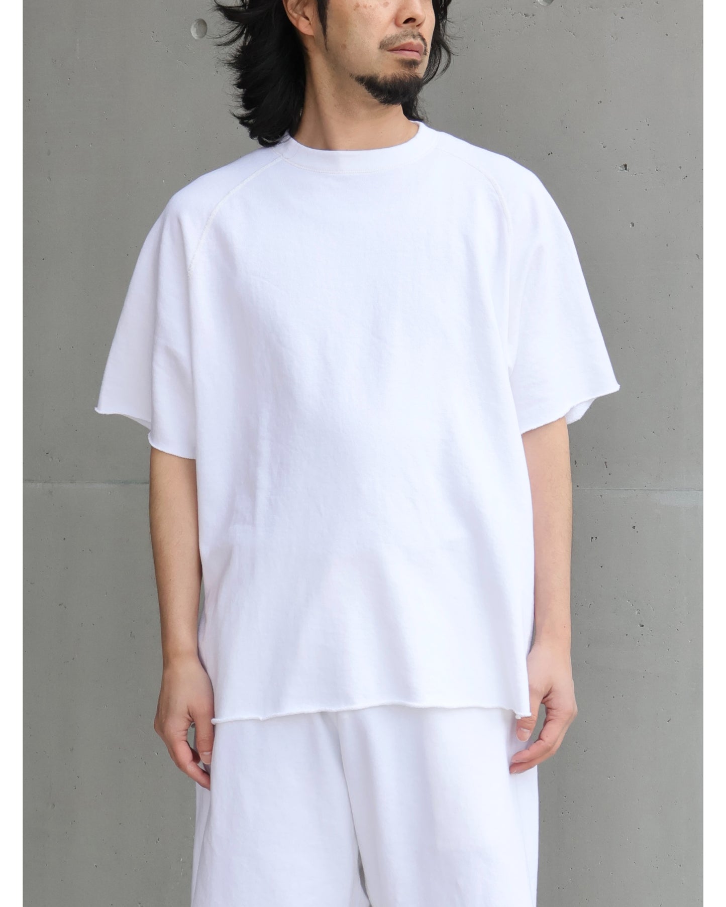 LWコットン裏毛 半袖クルー WHITE