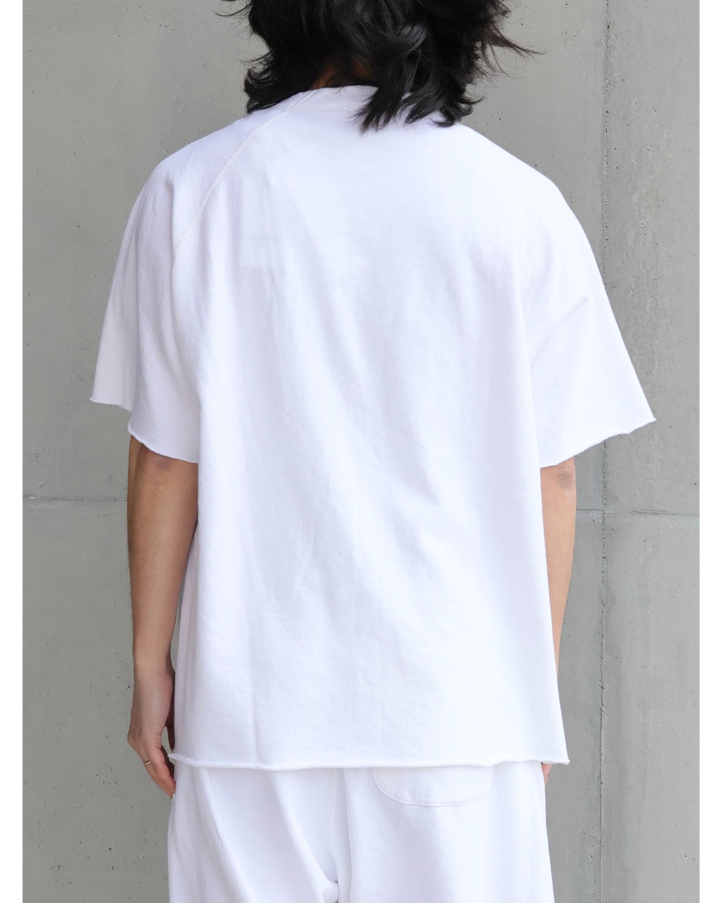 LWコットン裏毛 半袖クルー WHITE