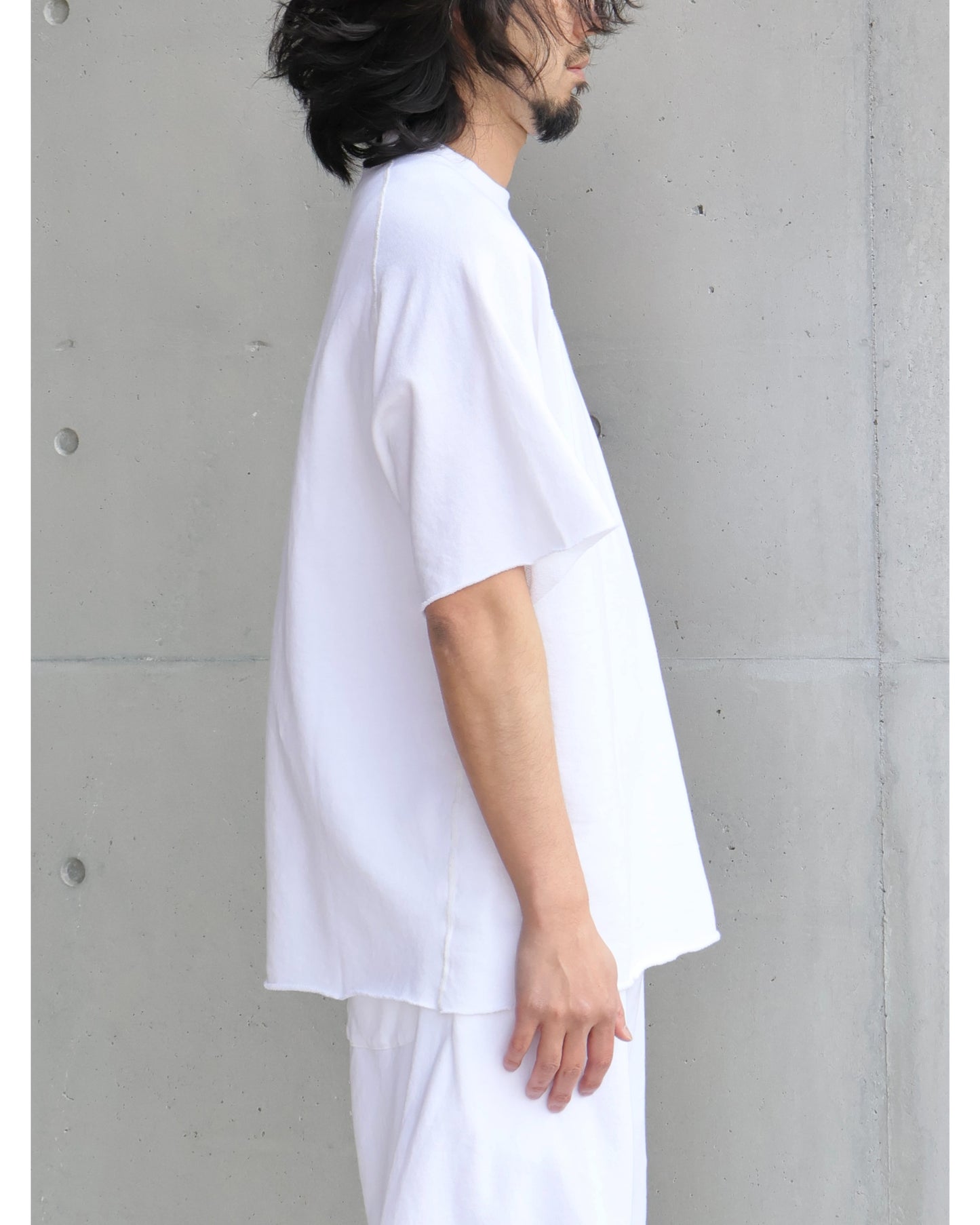 LWコットン裏毛 半袖クルー WHITE