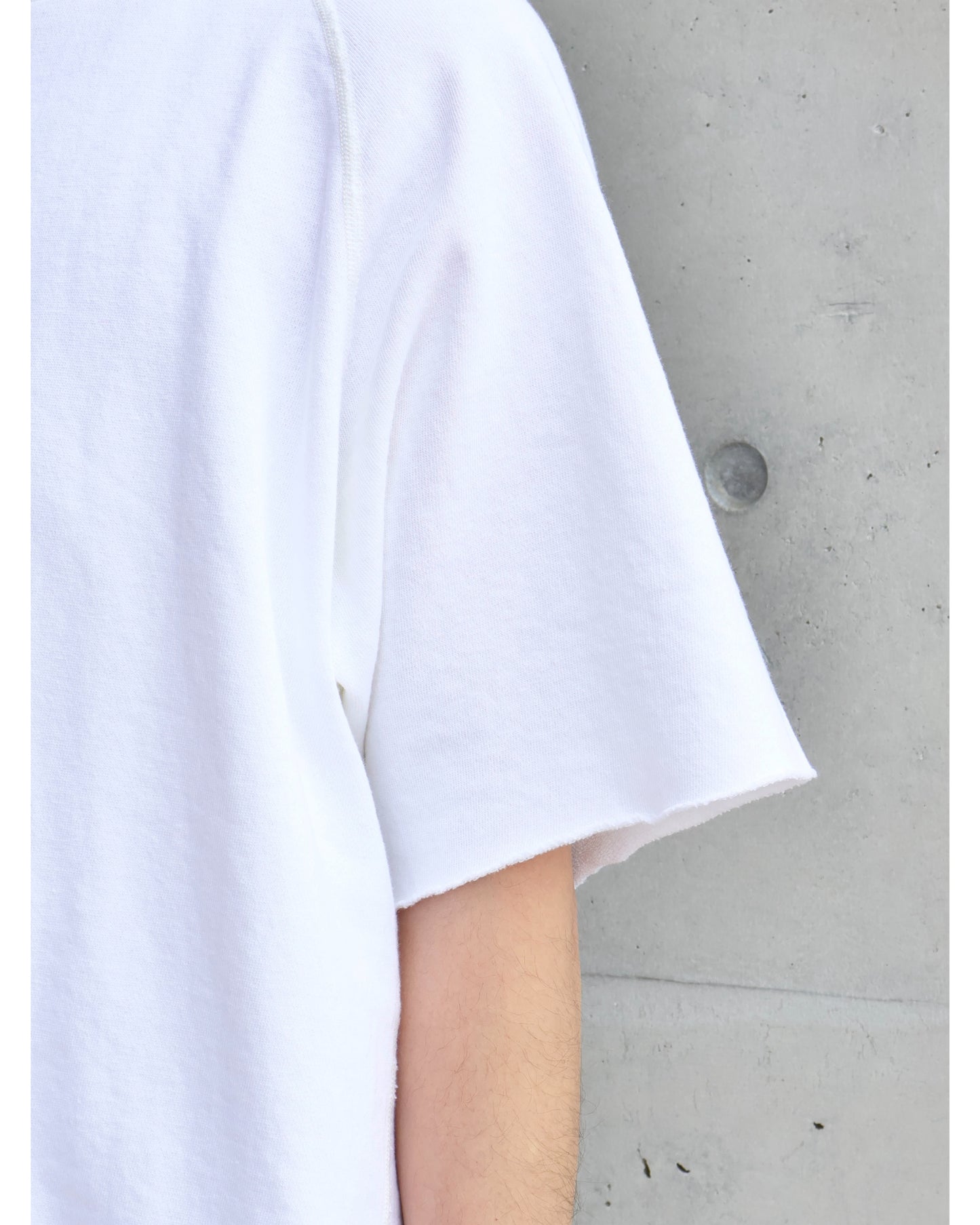LWコットン裏毛 半袖クルー WHITE