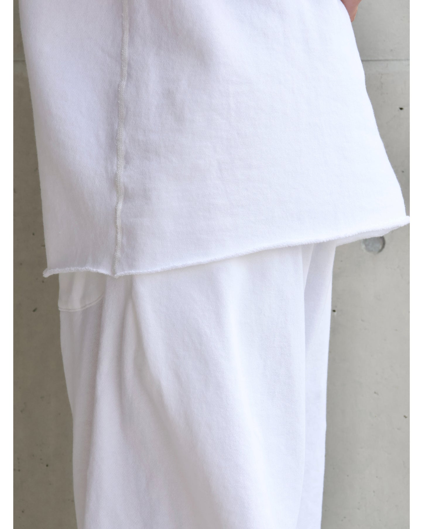 LWコットン裏毛 半袖クルー WHITE