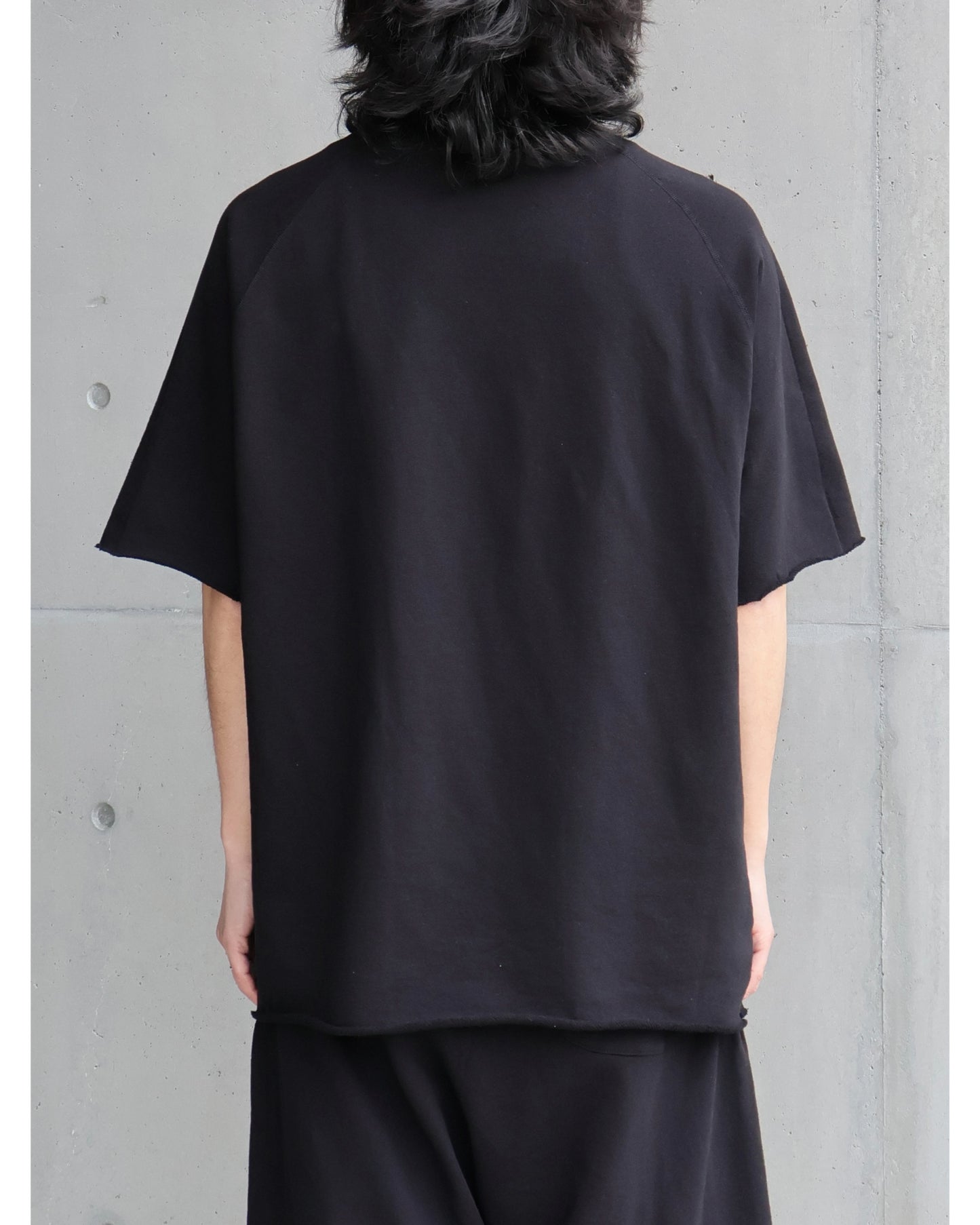 LWコットン裏毛 半袖クルー BLACK