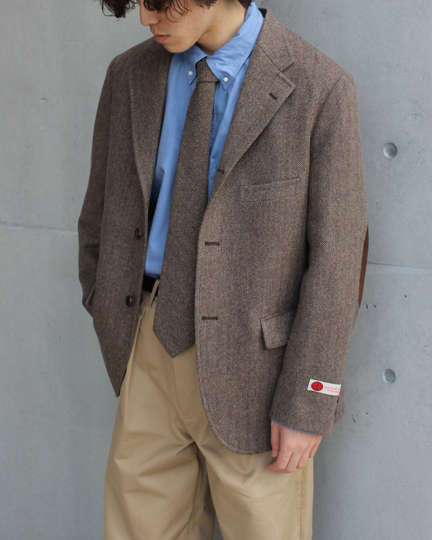 Unlikely Assembled Sports Coat Wool Tweed  BEIGE