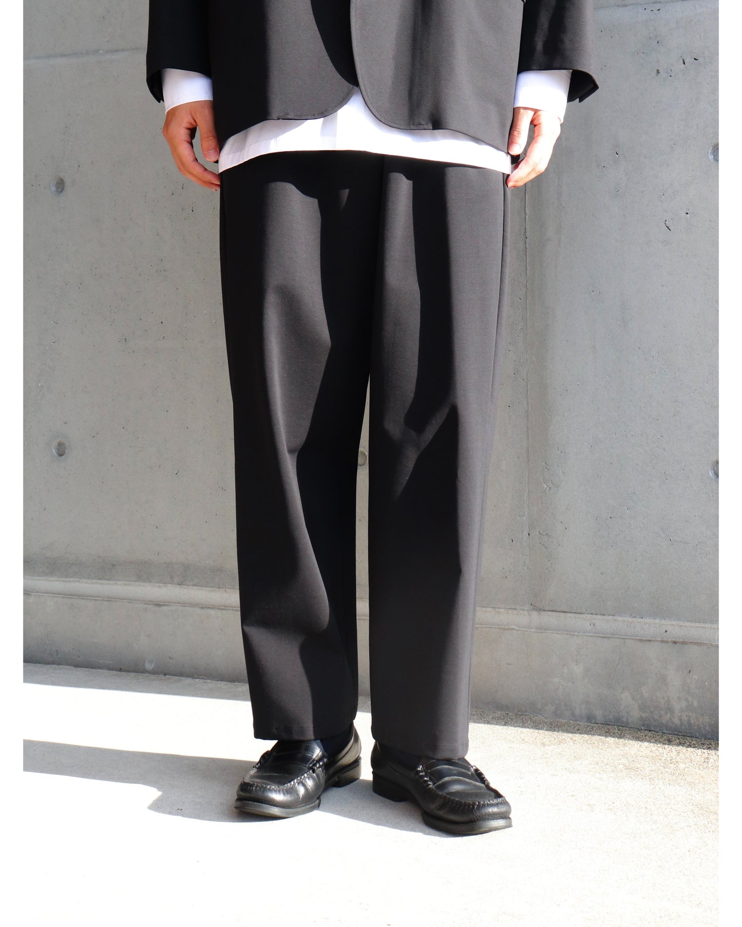 Compact Ponte Wide Tapered Chef Pants BLACK