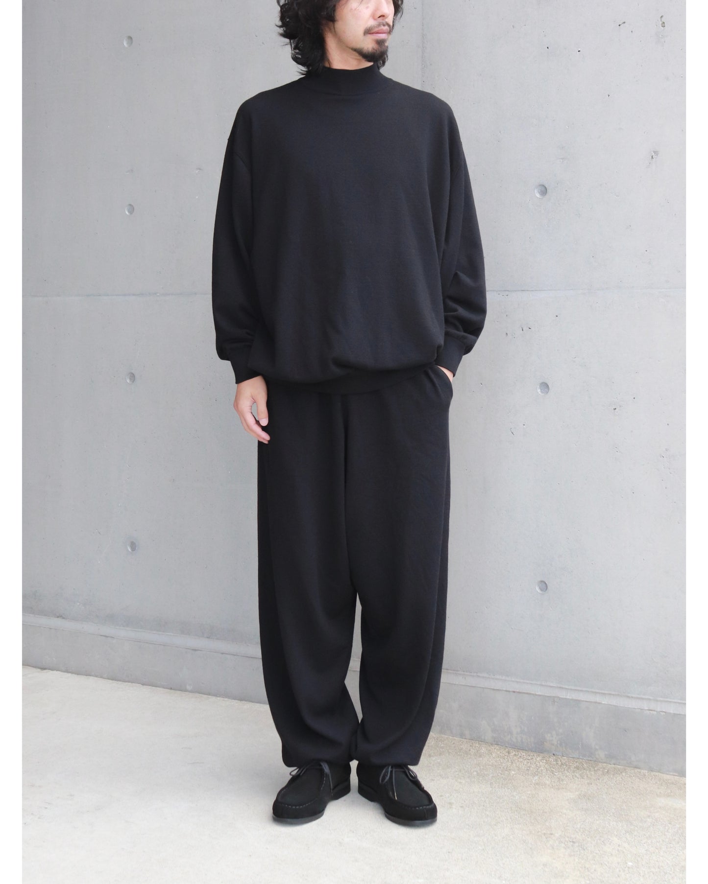 ウール ニットパンツ BLACK