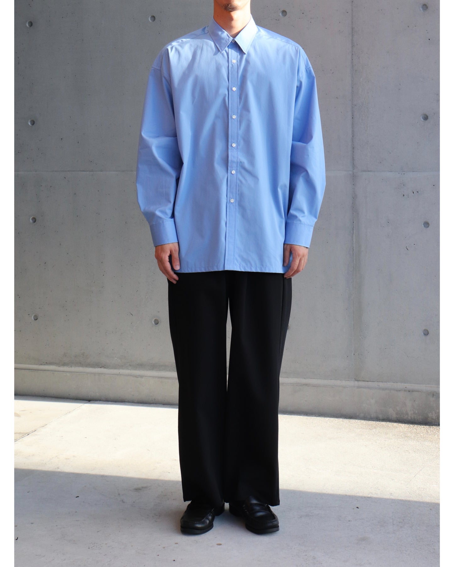 High Count Regular Collar Shirt BLUE