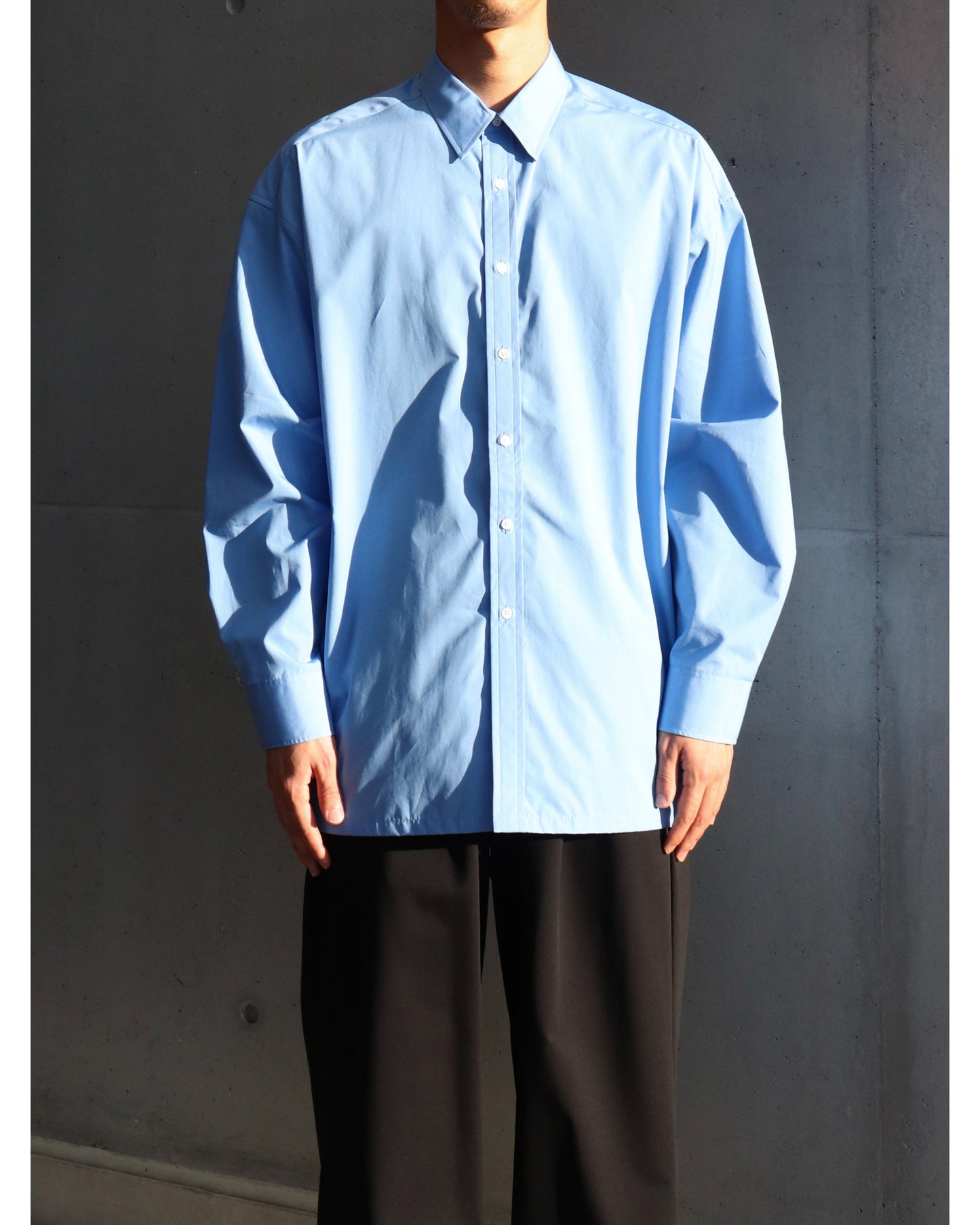 High Count Regular Collar Shirt BLUE