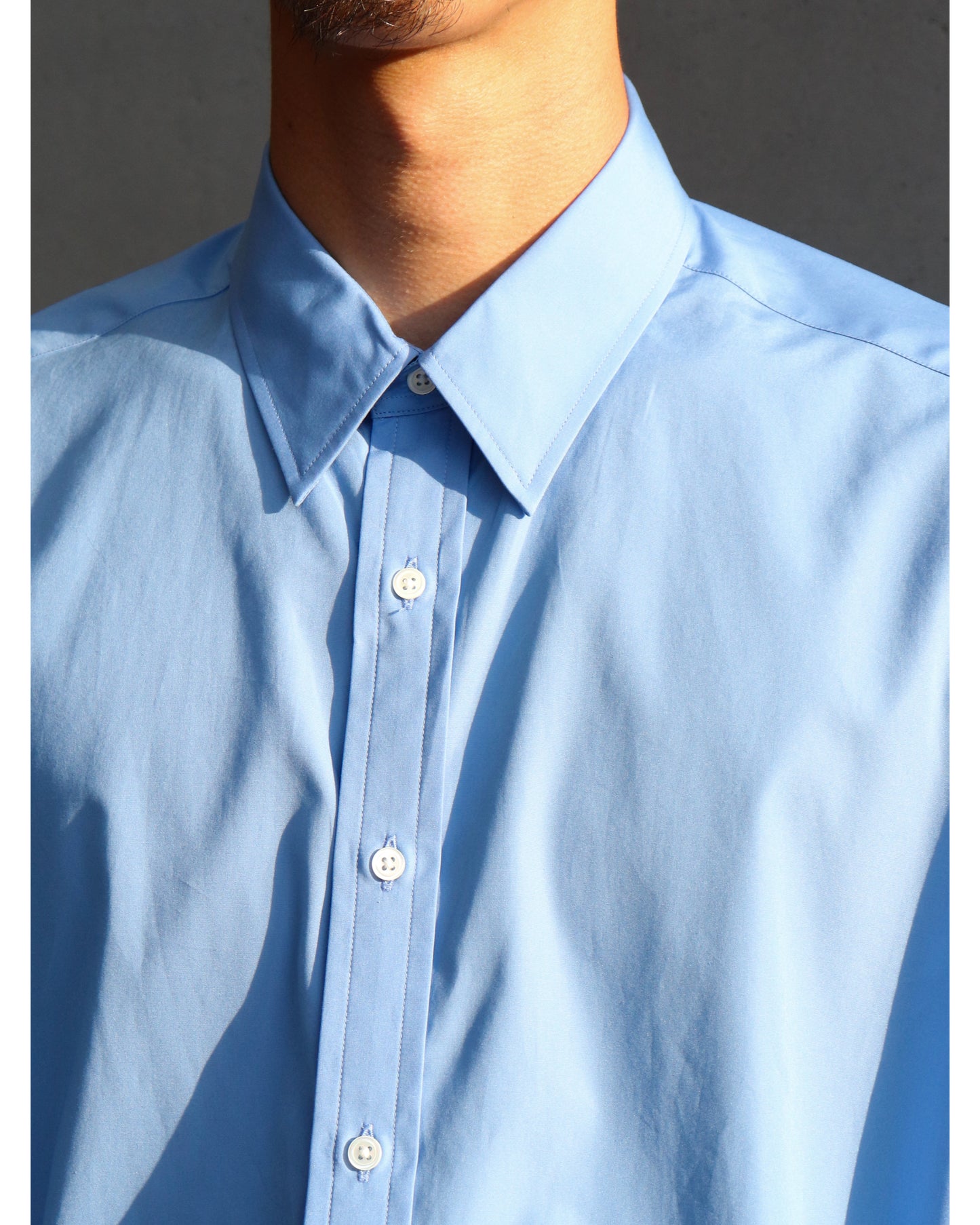 High Count Regular Collar Shirt BLUE