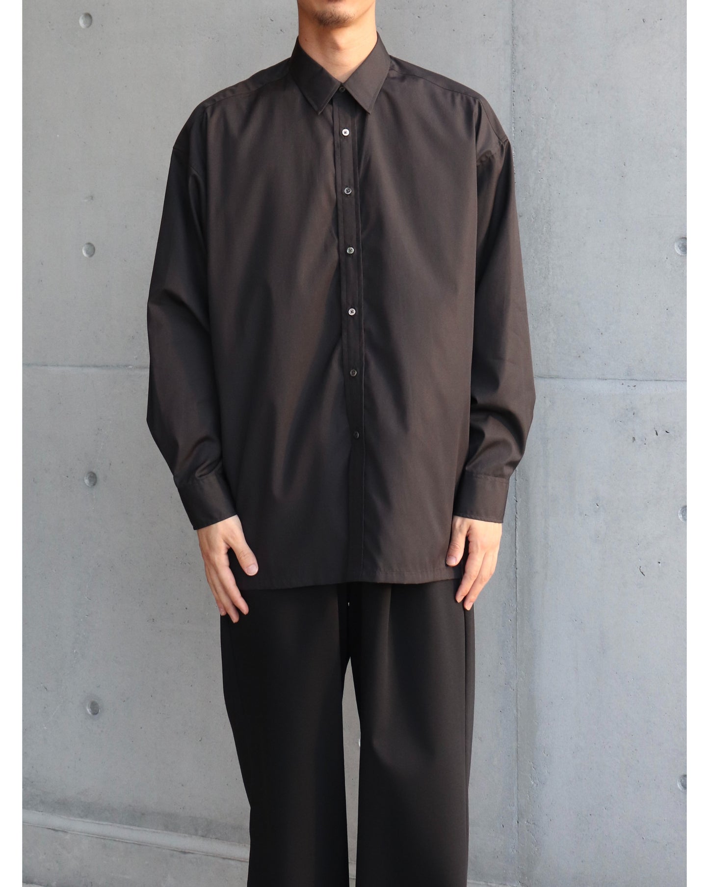 High Count Regular Collar Shirt BLACK