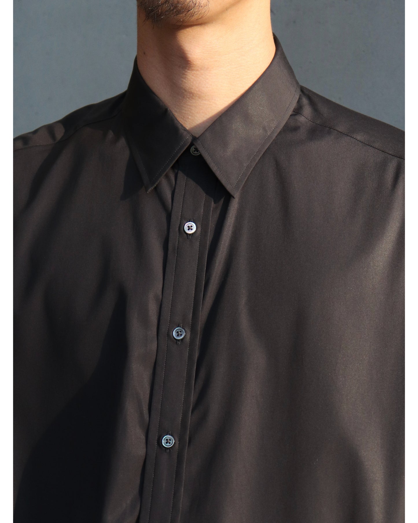 High Count Regular Collar Shirt BLACK