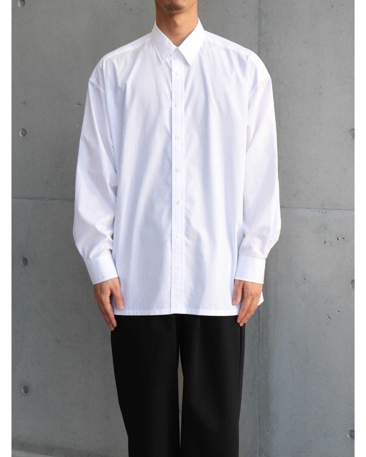 High Count Regular Collar Shirt WHITE