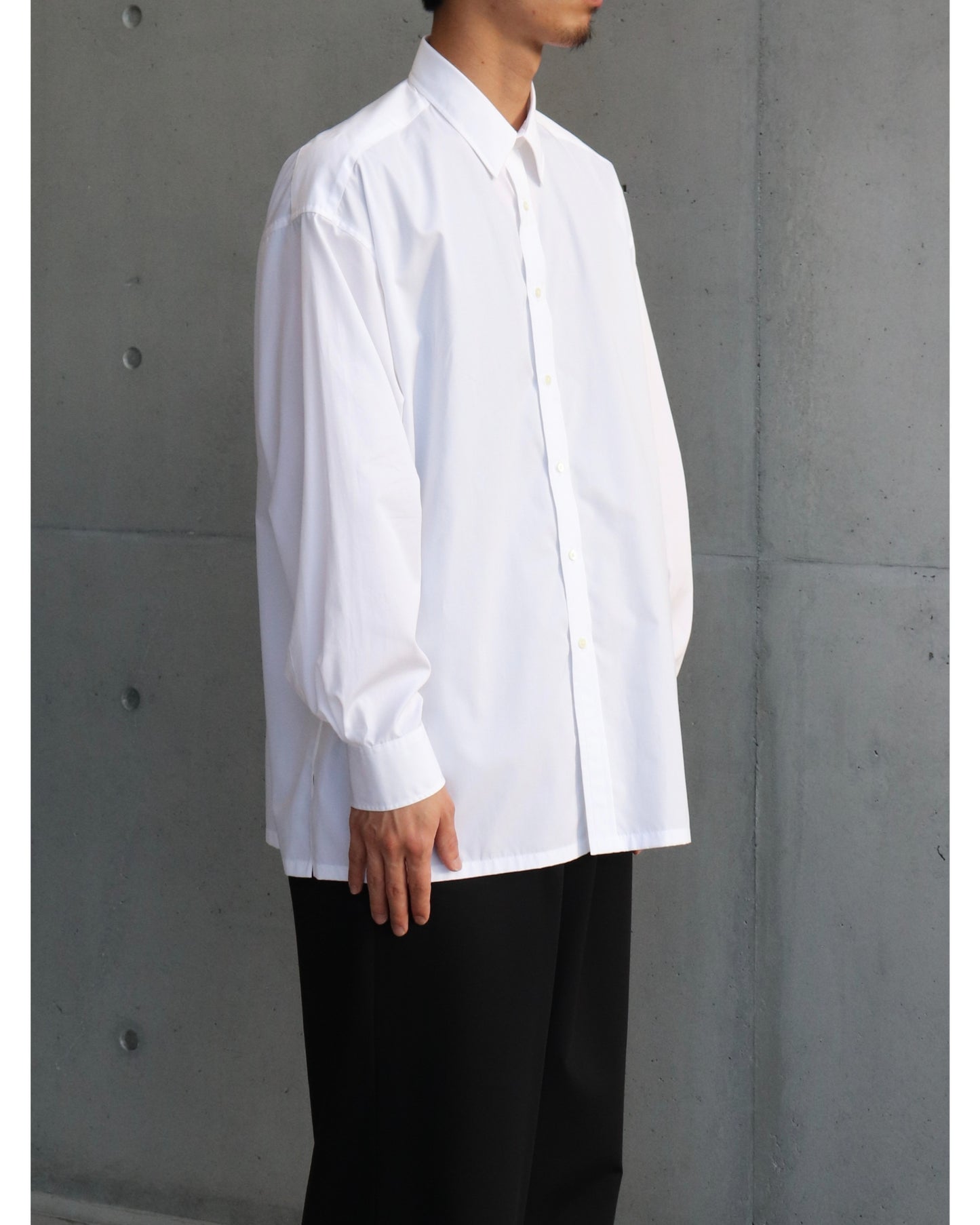 High Count Regular Collar Shirt WHITE