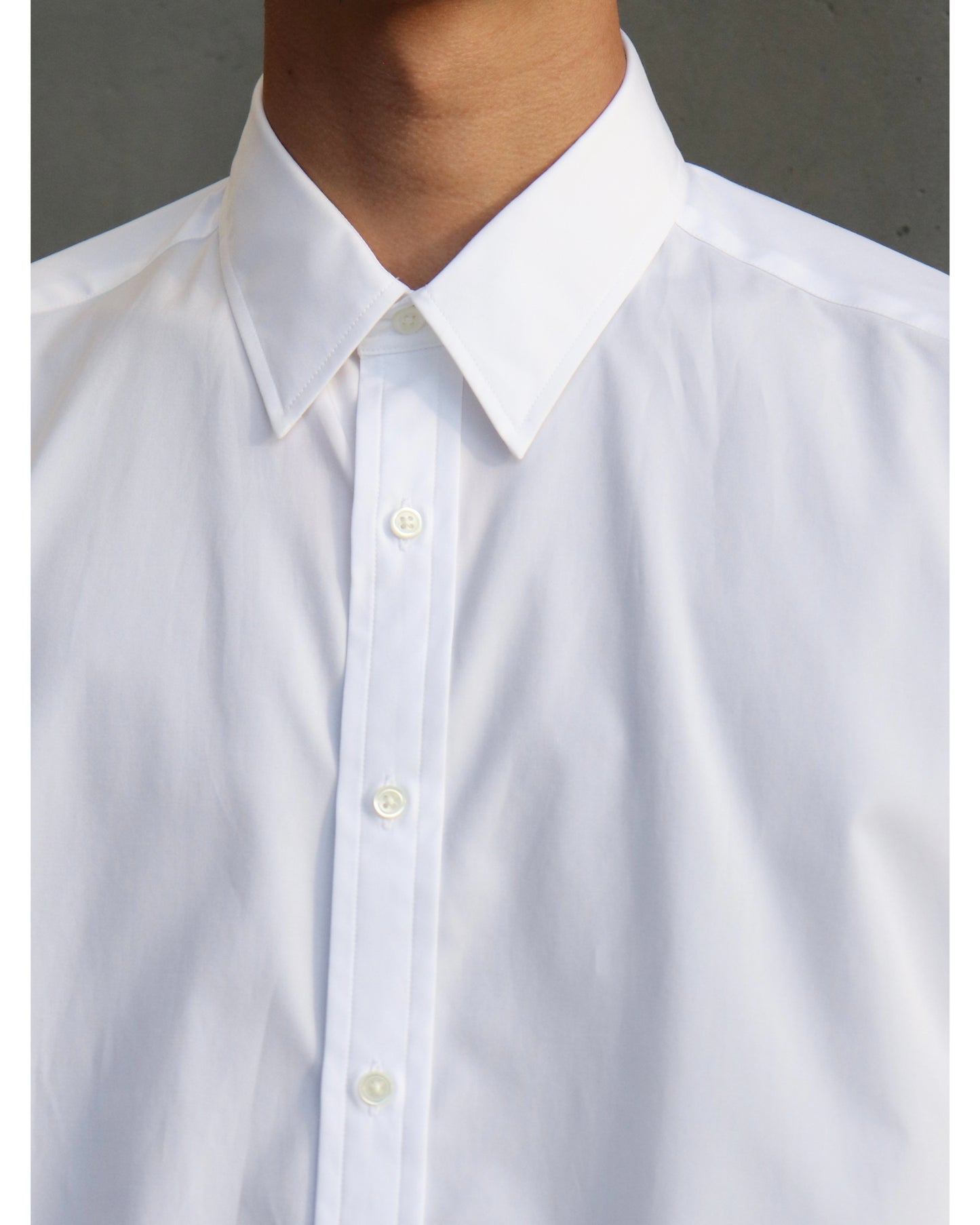 High Count Regular Collar Shirt WHITE