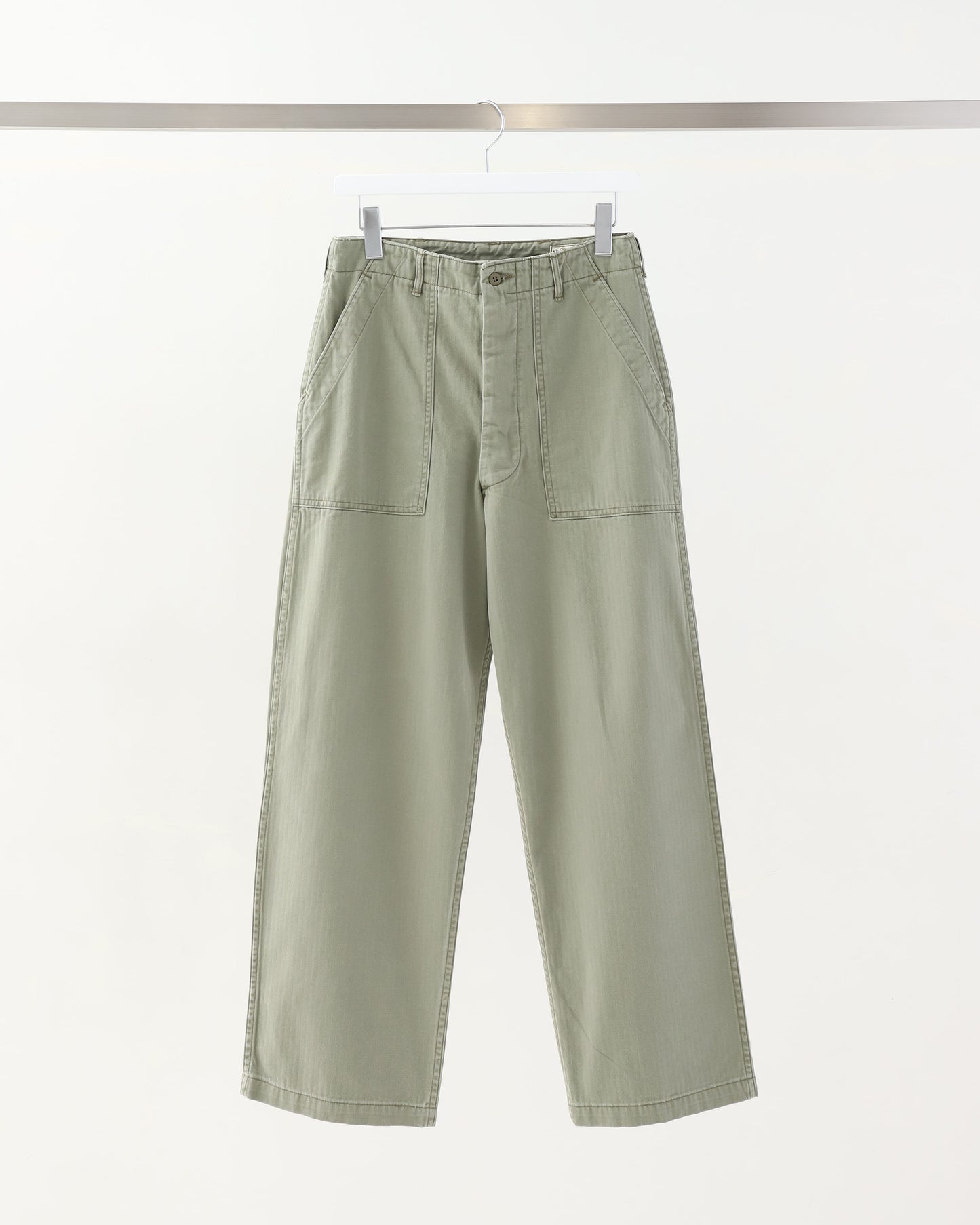 HERRINGBONE SUMMER FATIGUE PANTS GREEN