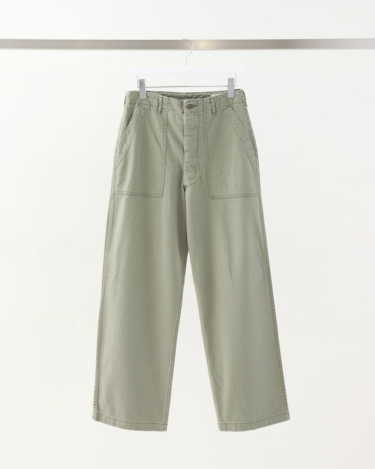 HERRINGBONE SUMMER FATIGUE PANTS GREEN