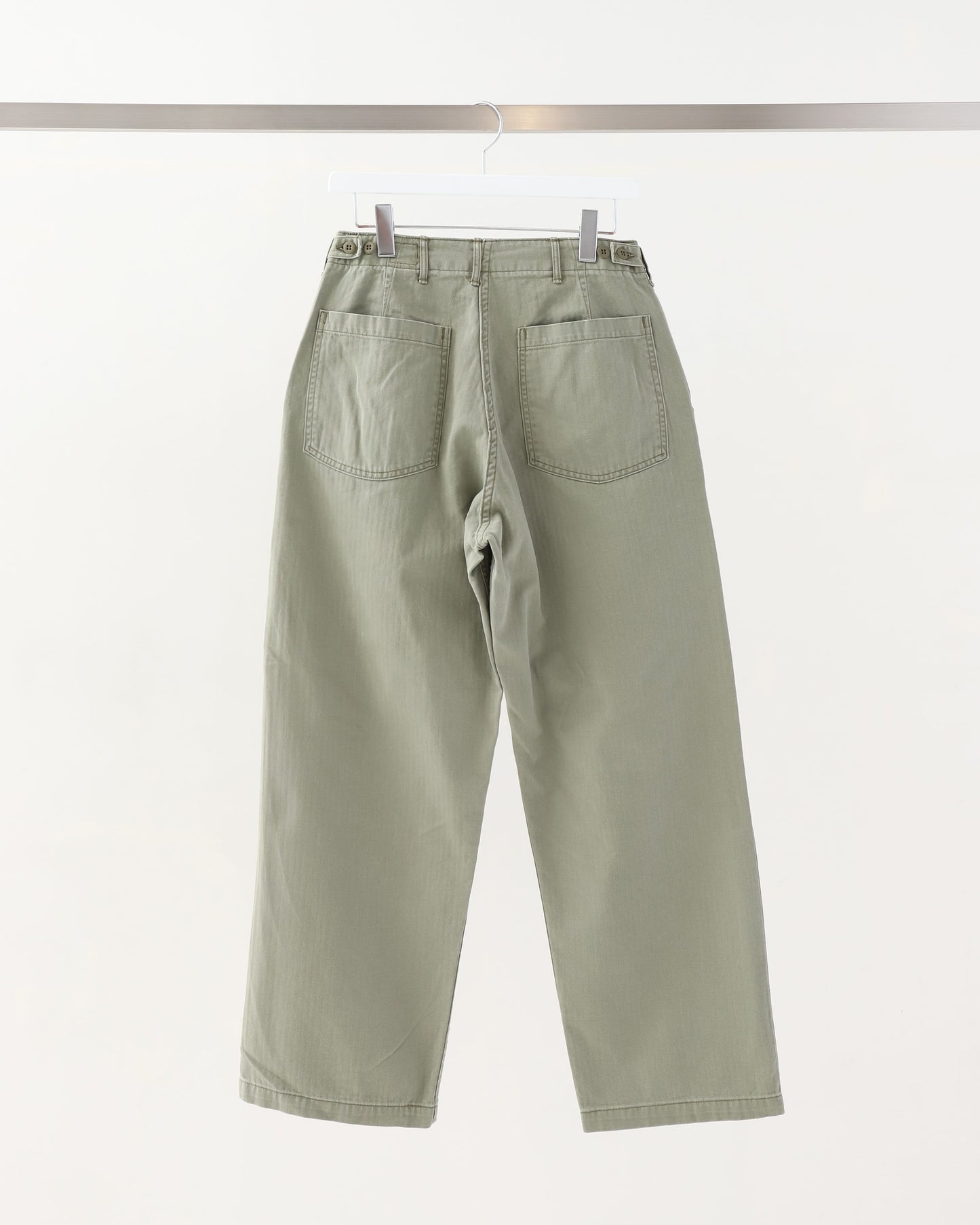 HERRINGBONE SUMMER FATIGUE PANTS GREEN