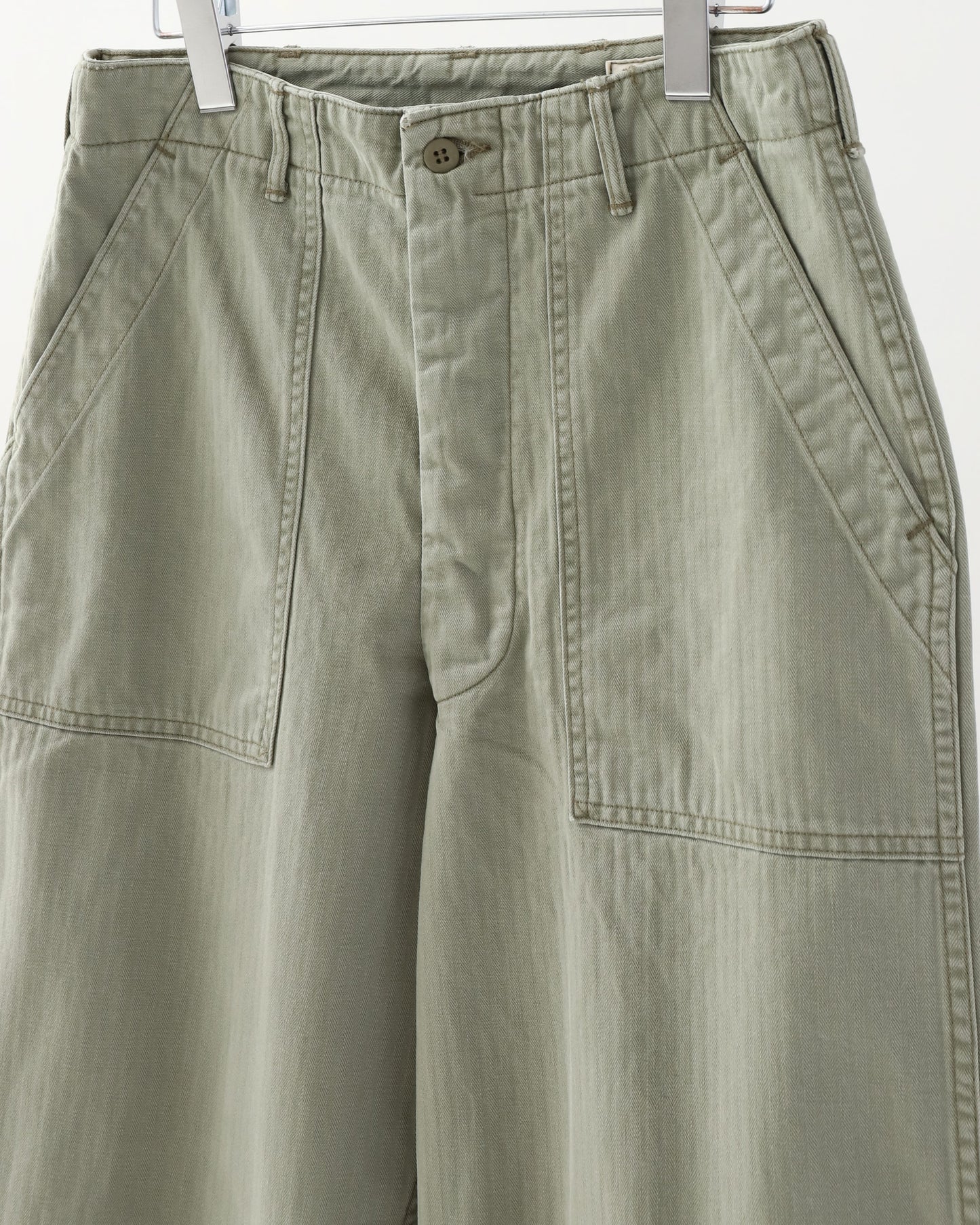 HERRINGBONE SUMMER FATIGUE PANTS GREEN