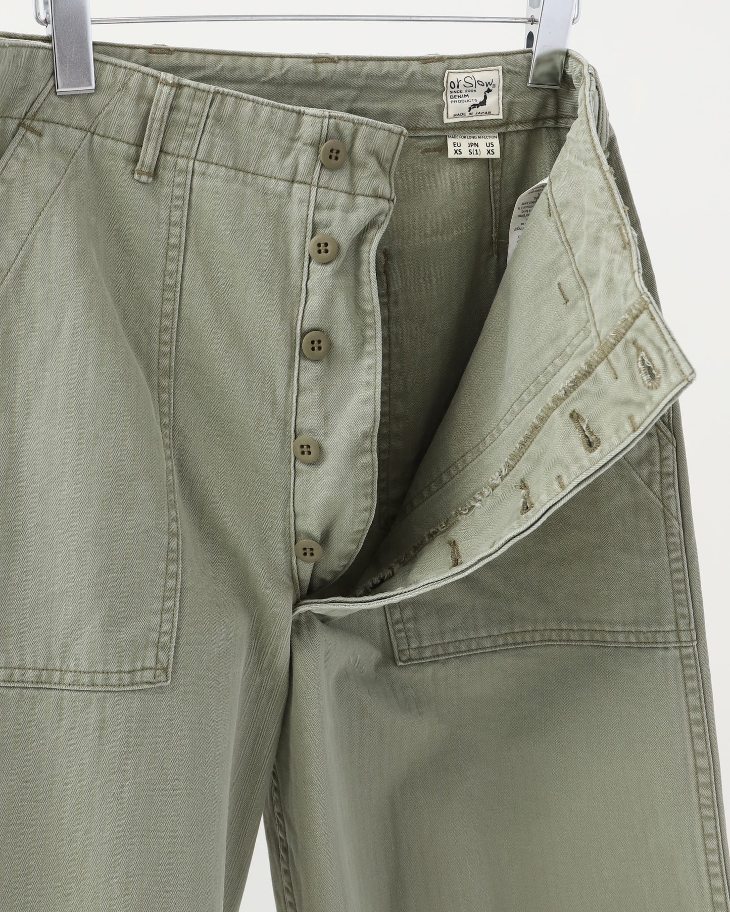 HERRINGBONE SUMMER FATIGUE PANTS GREEN