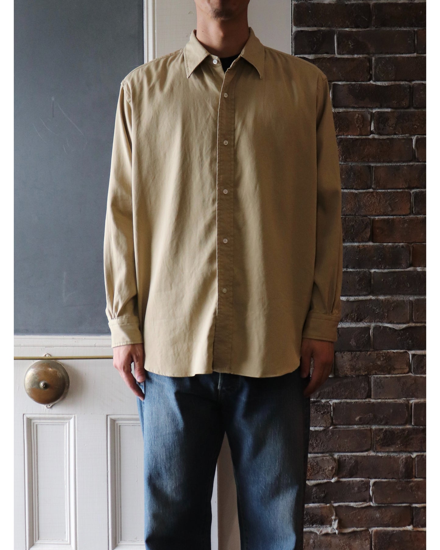 Double Weave Twill Regular Collar Shirt