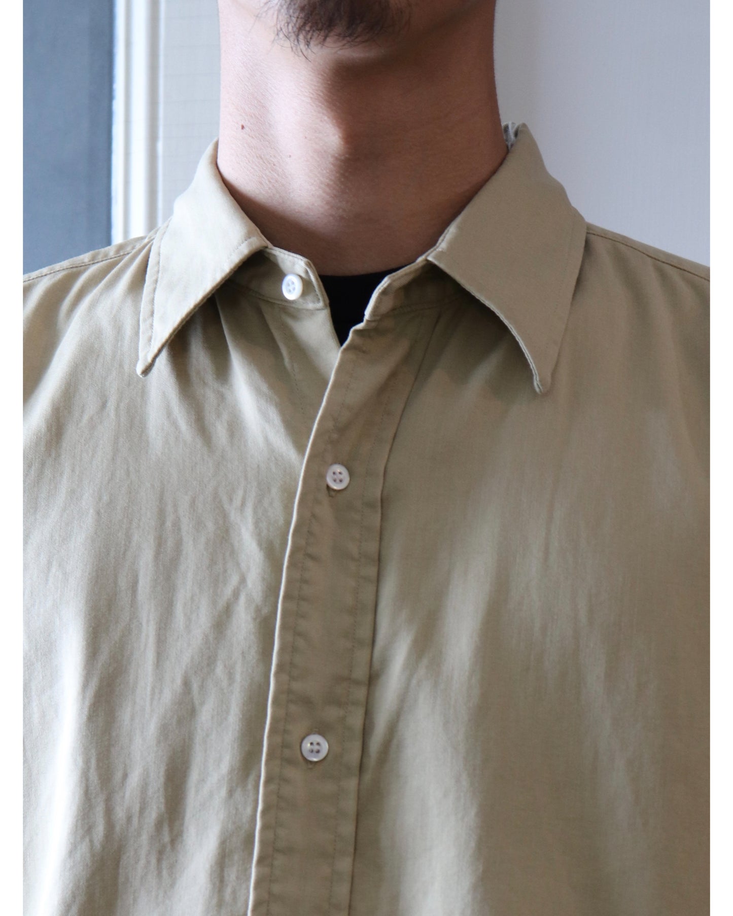 Double Weave Twill Regular Collar Shirt