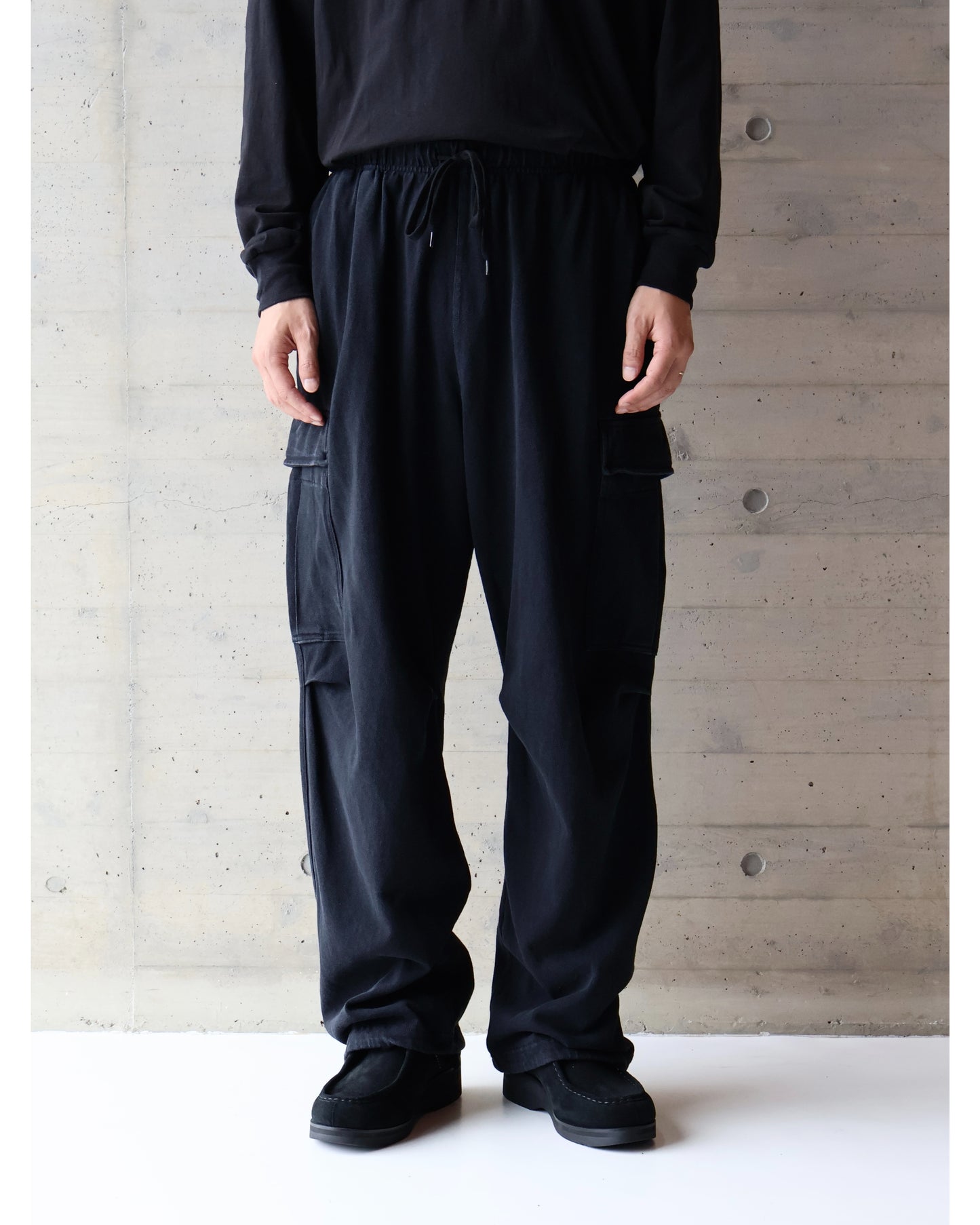 コットンジャージ 6Pパンツ BLACK