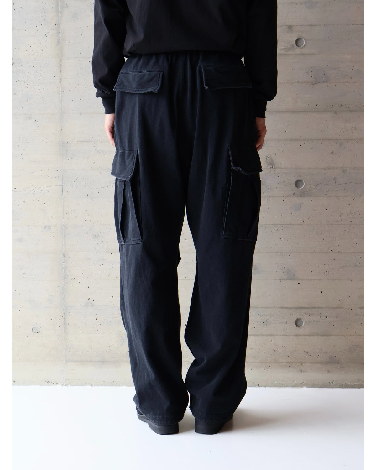 コットンジャージ 6Pパンツ BLACK