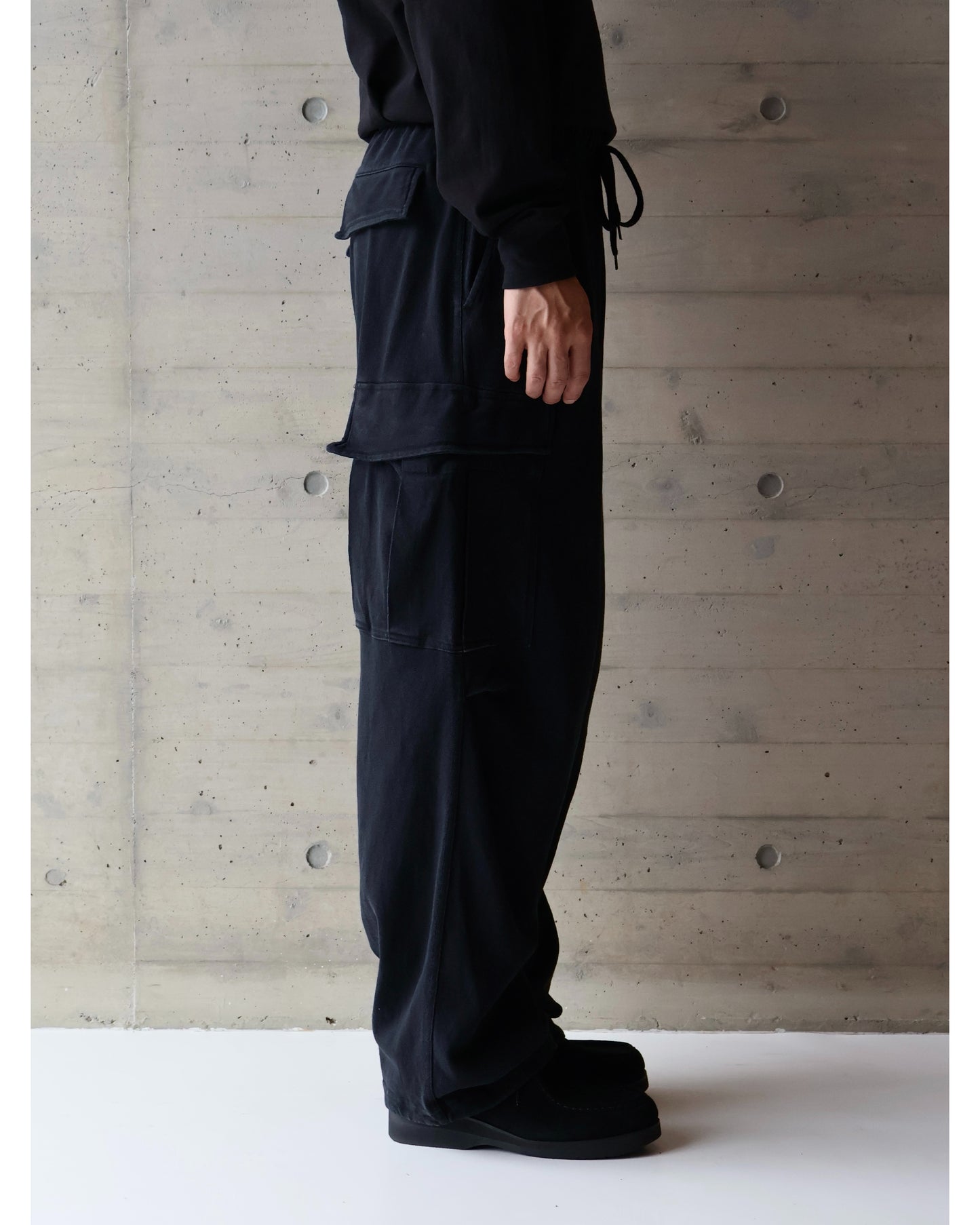 コットンジャージ 6Pパンツ BLACK