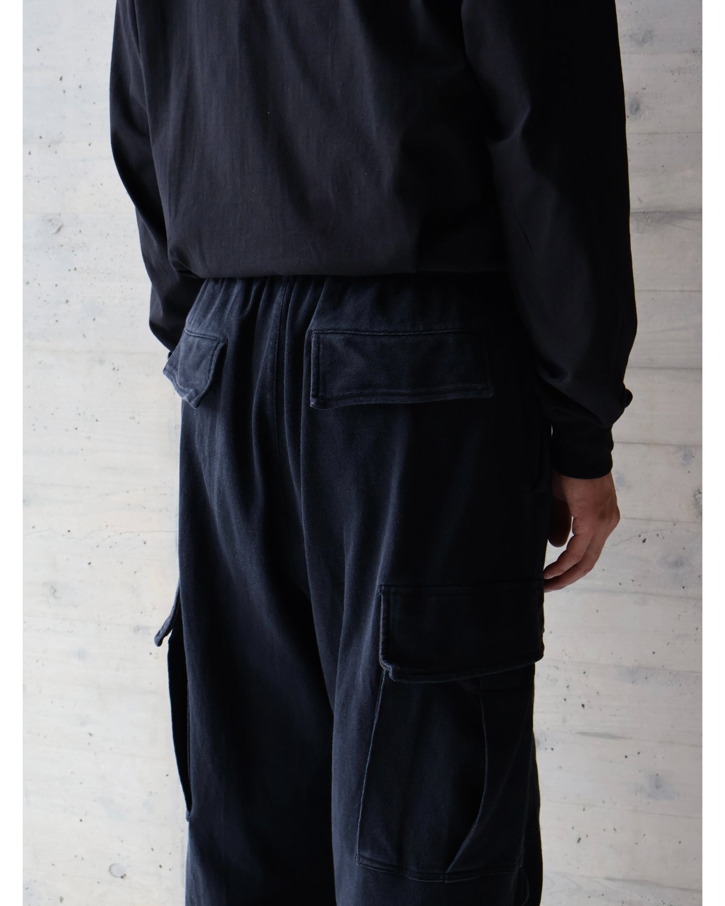 コットンジャージ 6Pパンツ BLACK