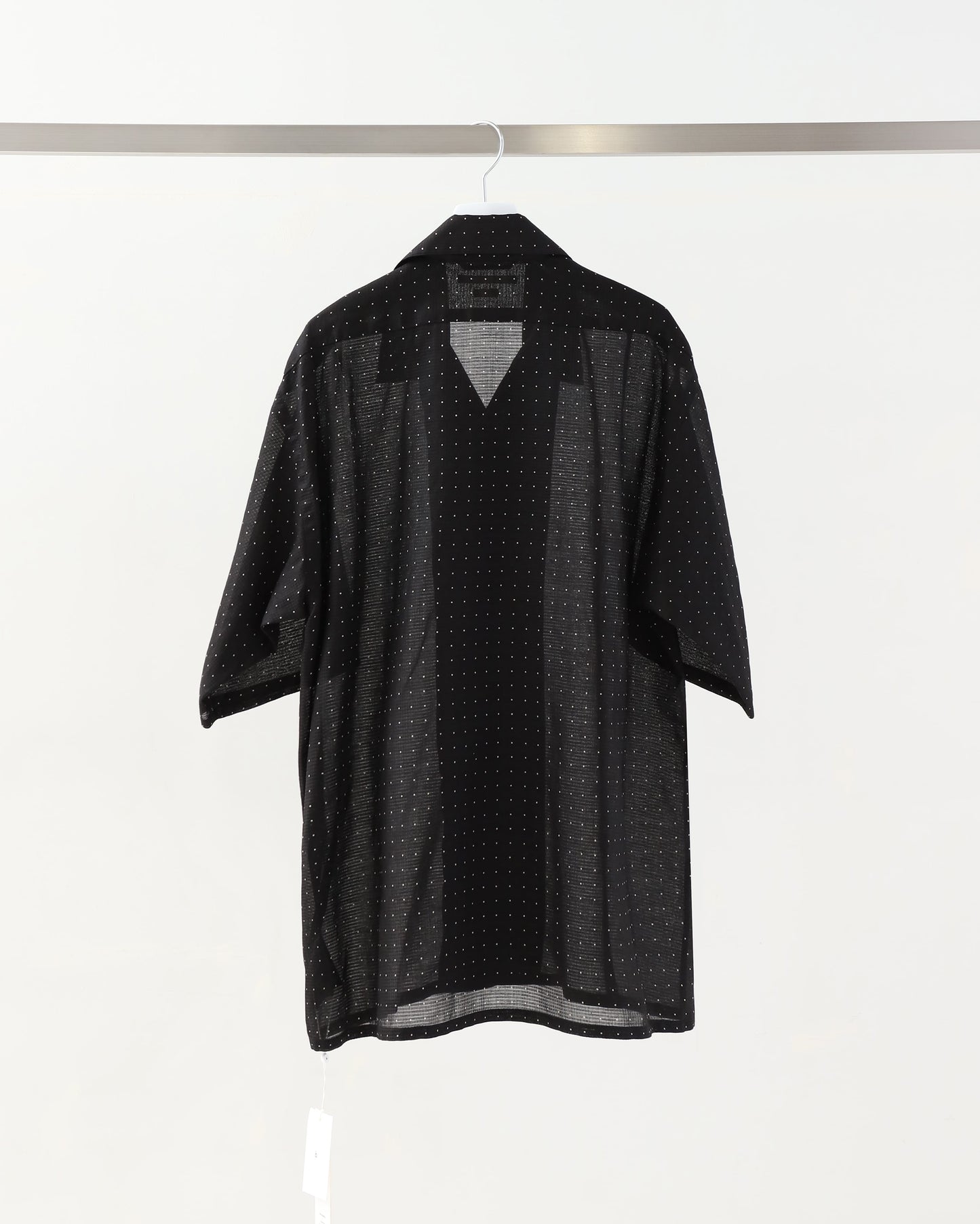 Square Dot Open-collar Shirt BLACK
