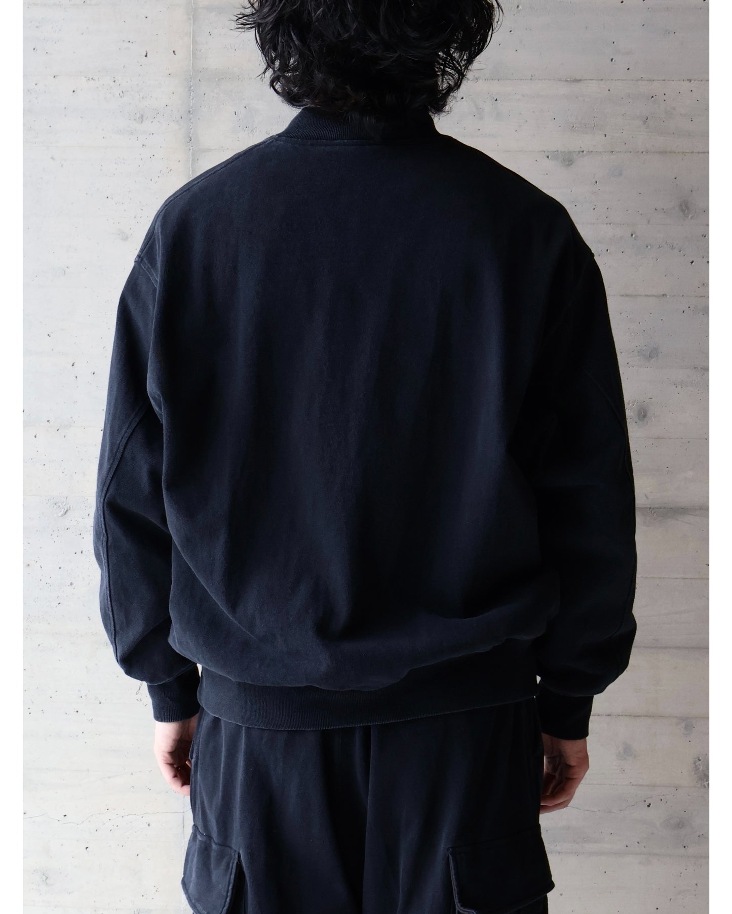 コットンジャージ ジップブルゾン BLACK