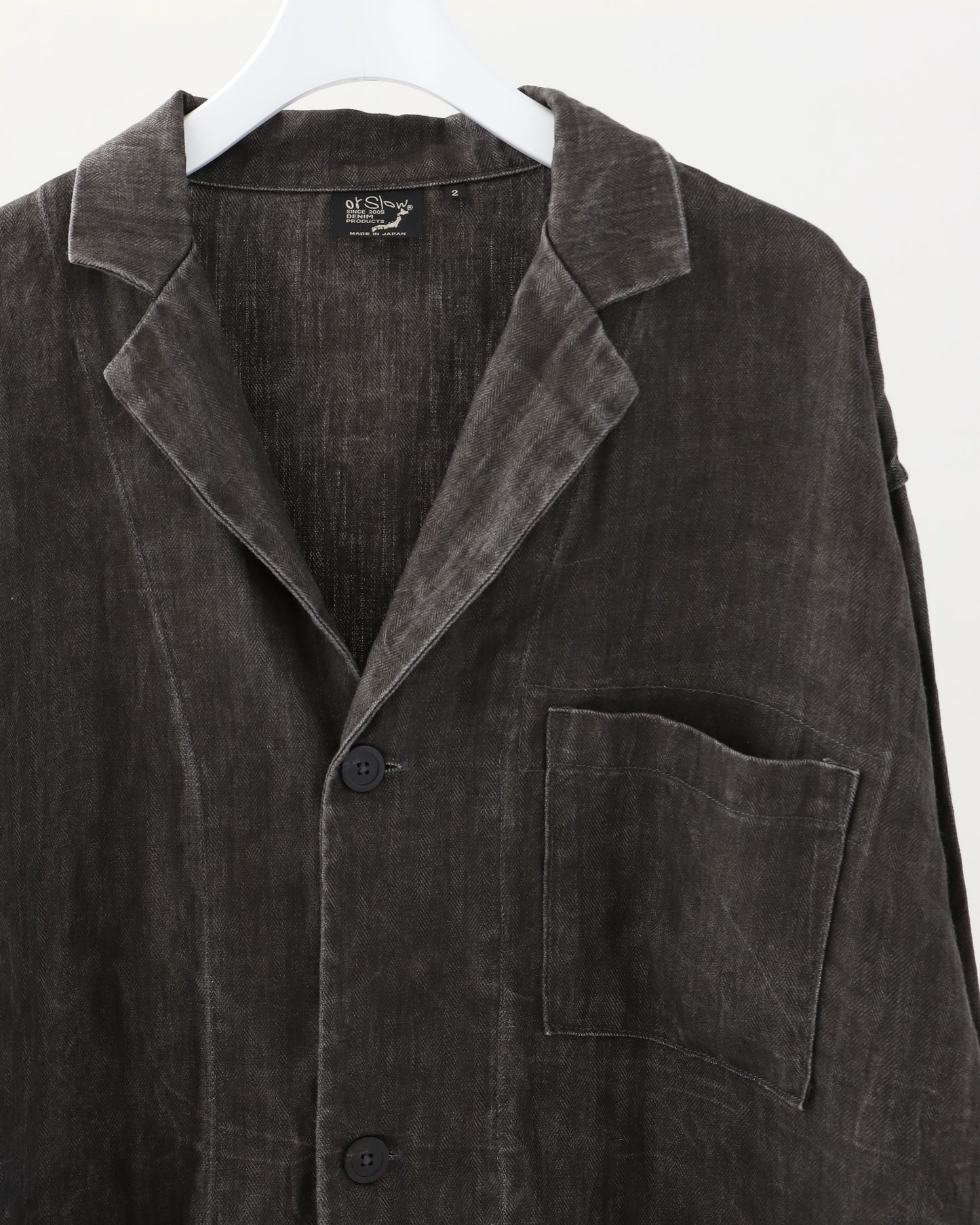 SUMI DYED SIMPLE WORK JACKET CHARCOAL GRAY