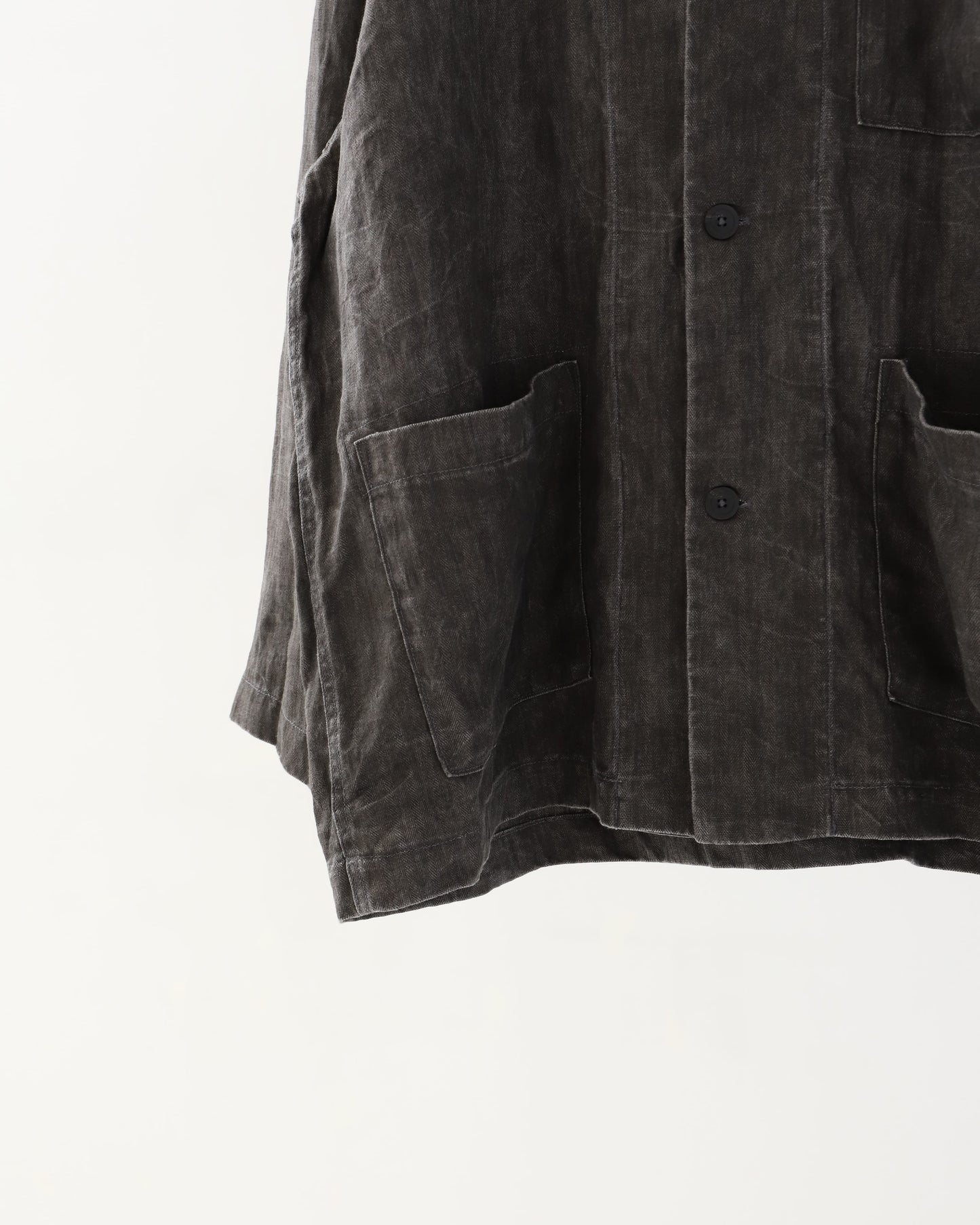 SUMI DYED SIMPLE WORK JACKET CHARCOAL GRAY