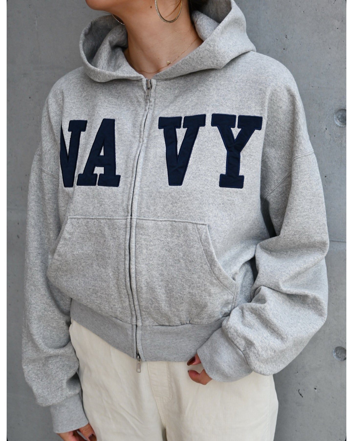 Navy Zip Hoodie