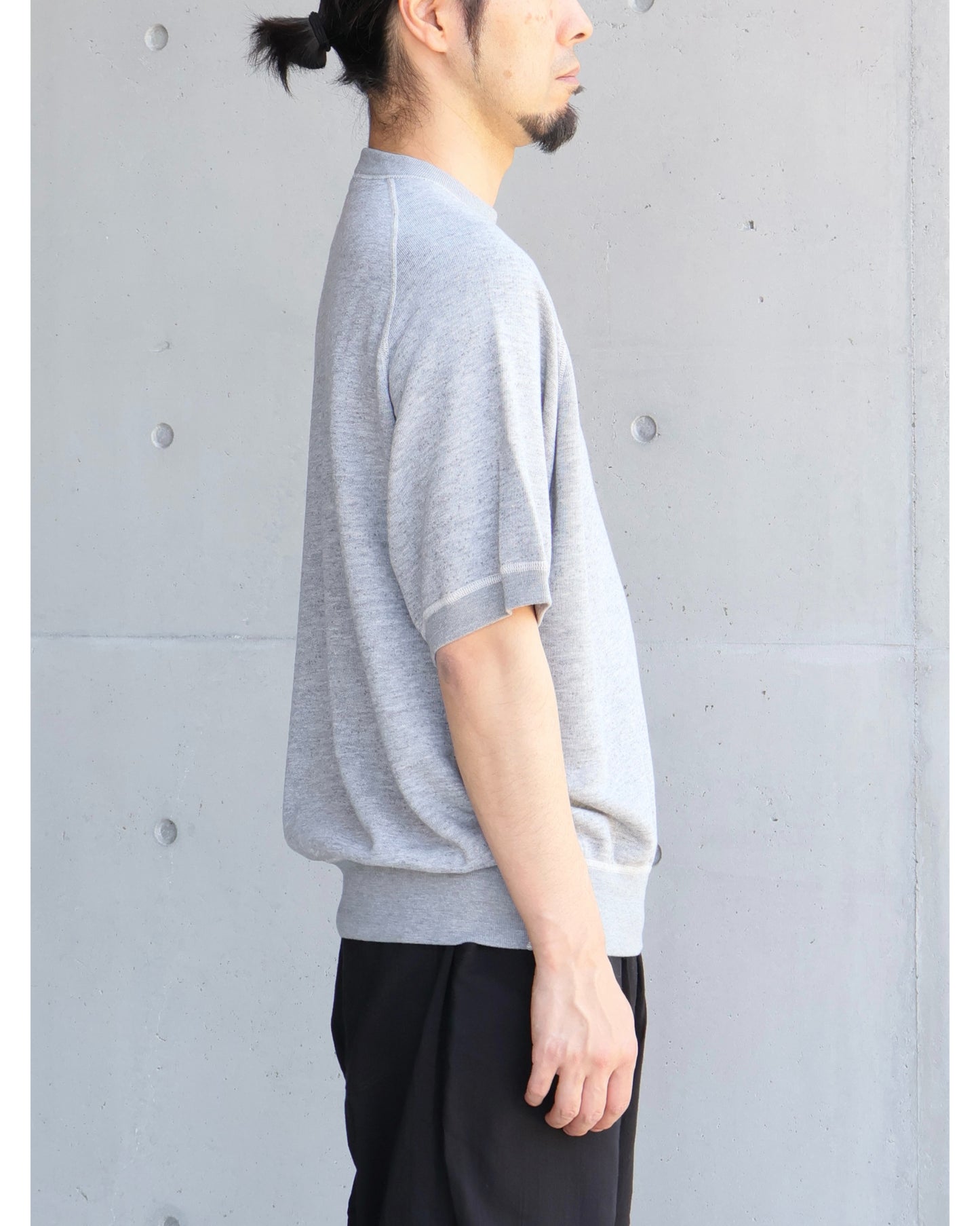 グレー裏毛 半袖クルー GRAY
