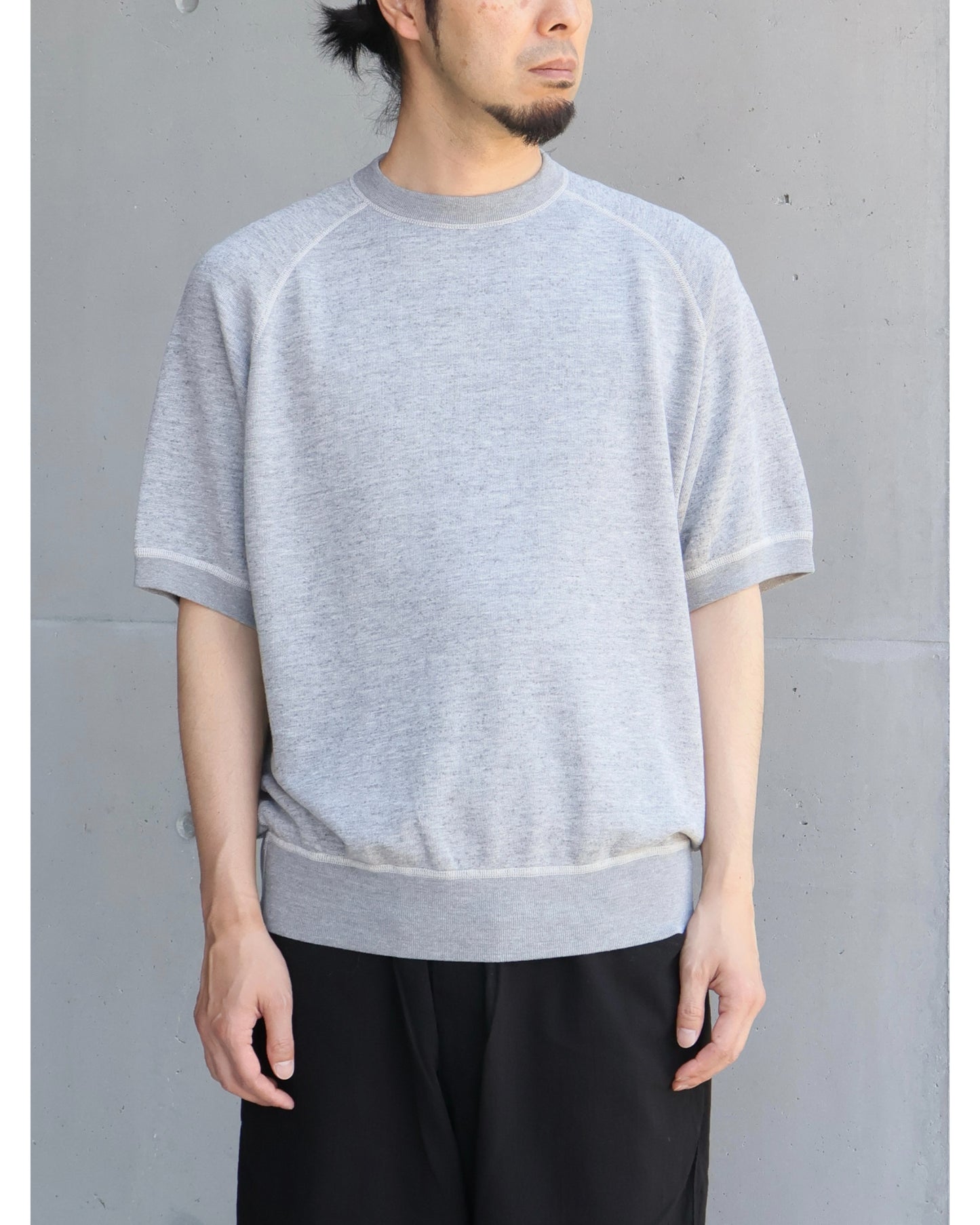 グレー裏毛 半袖クルー GRAY