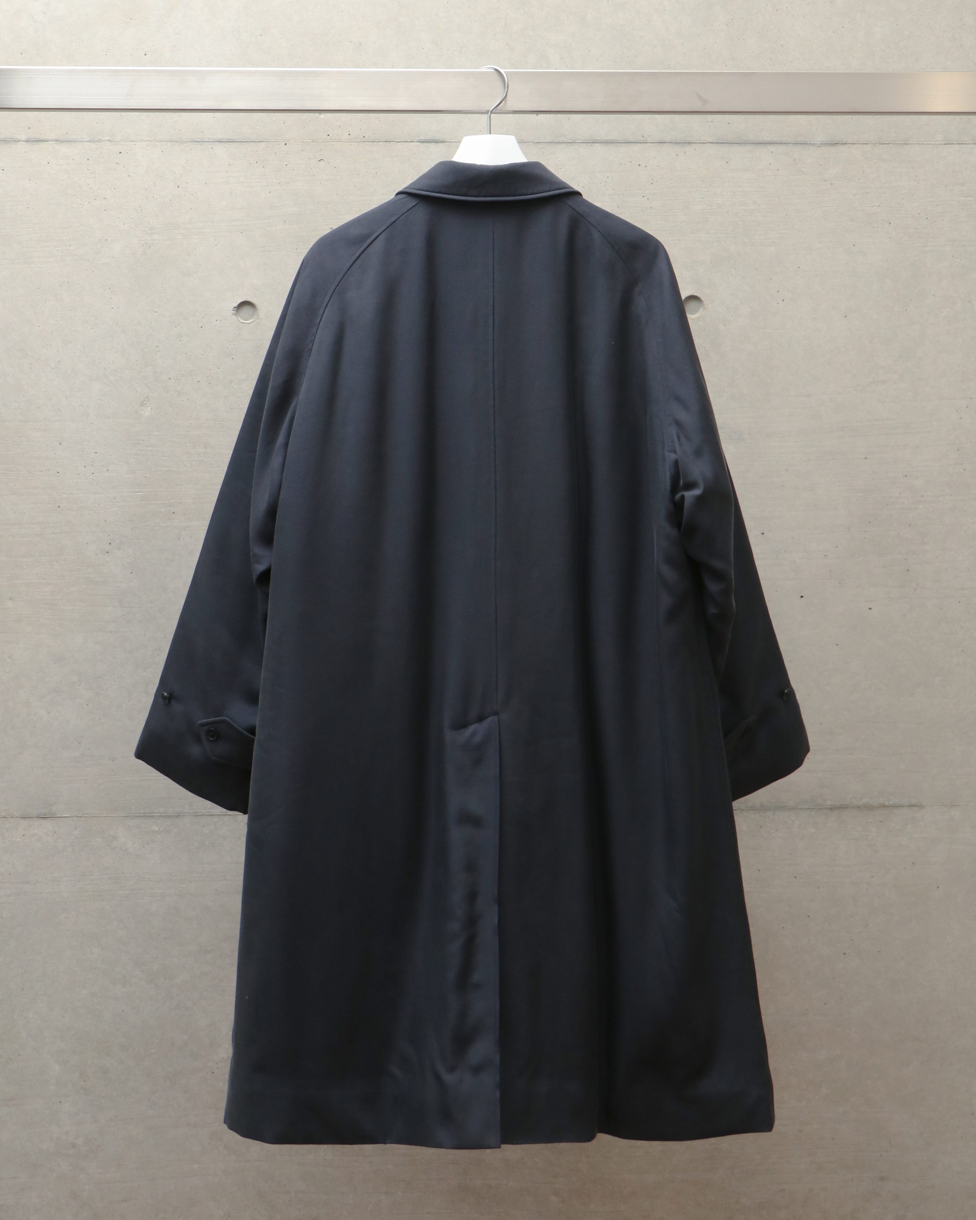 Silk Gabadine Padding Walker Coat NAVY – TIME AFTER TIME