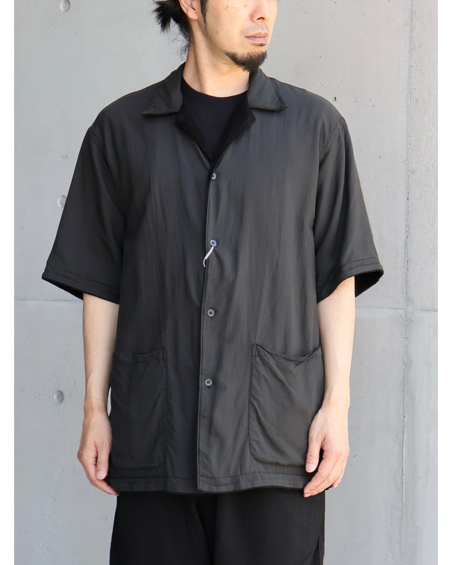 リバーシブル 半袖シャツ BLACK