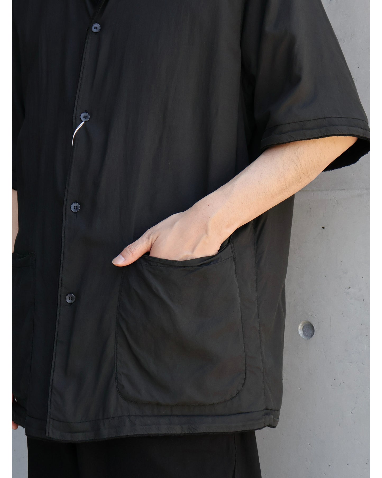 リバーシブル 半袖シャツ BLACK