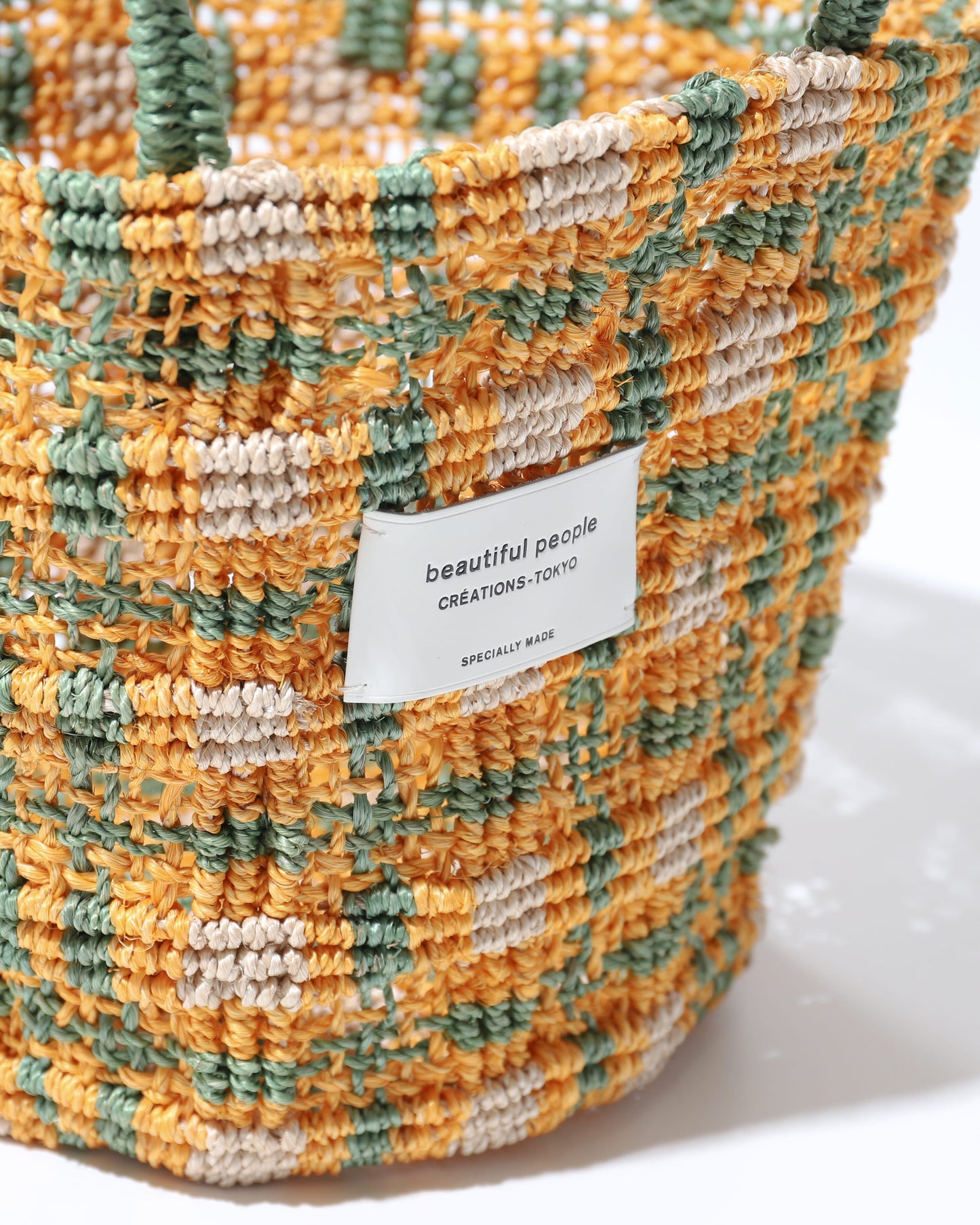 abaca knitting small tote bag