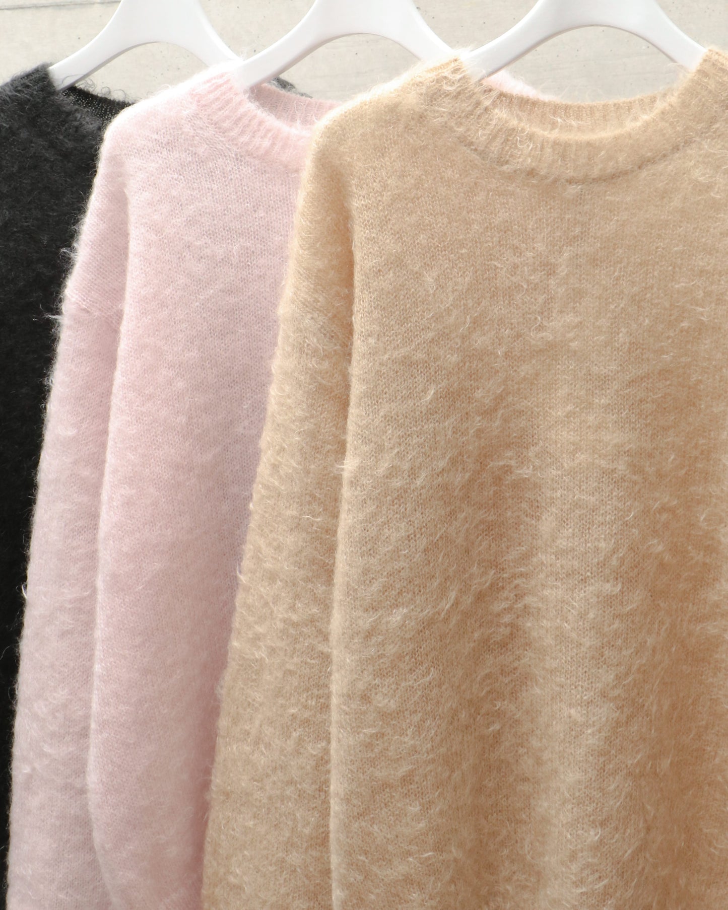 BRUSHED SUPER KID MOHAIR KNIT P/O