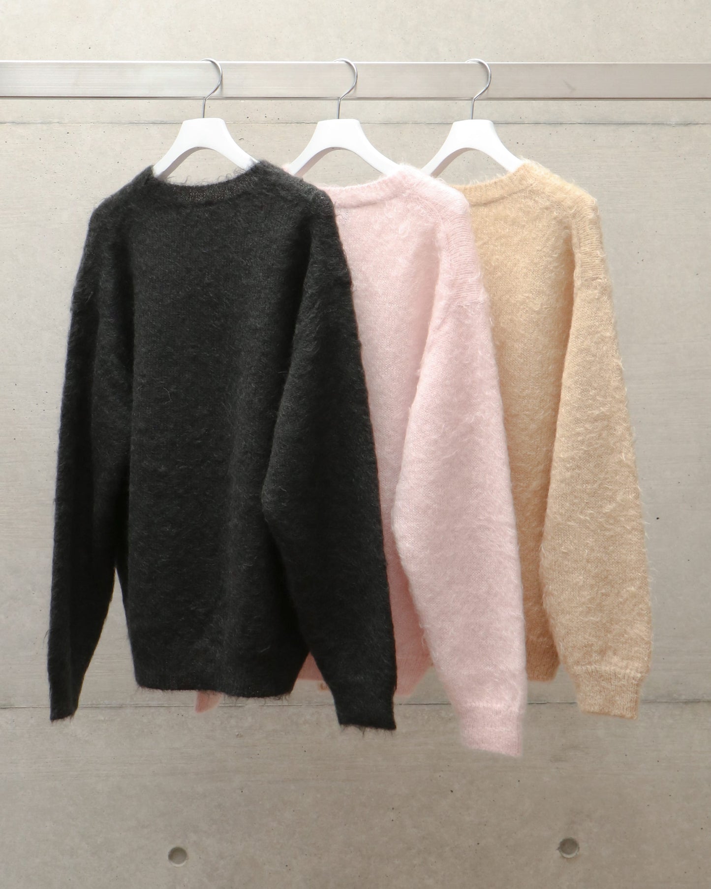 BRUSHED SUPER KID MOHAIR KNIT P/O