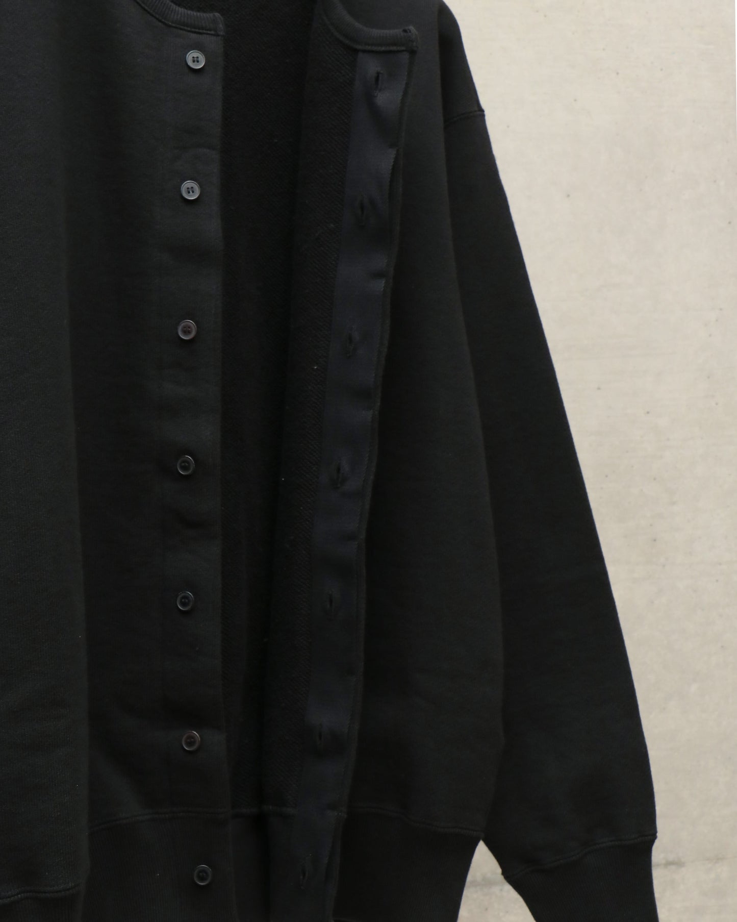 HEAVY BD SWEAT CARDIGAN BLACK