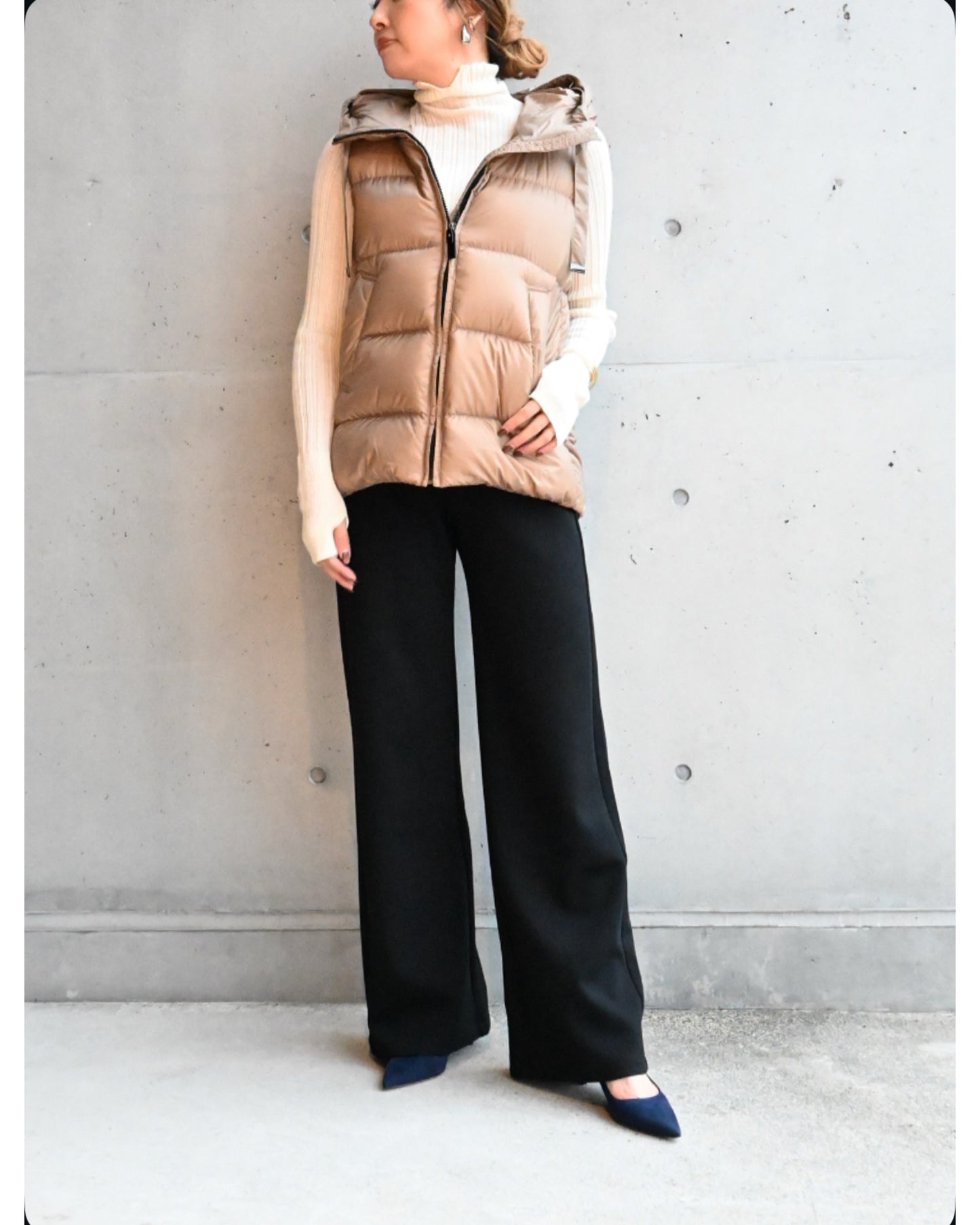 royal baby alpaca random ribbed-knit high-neck P/O