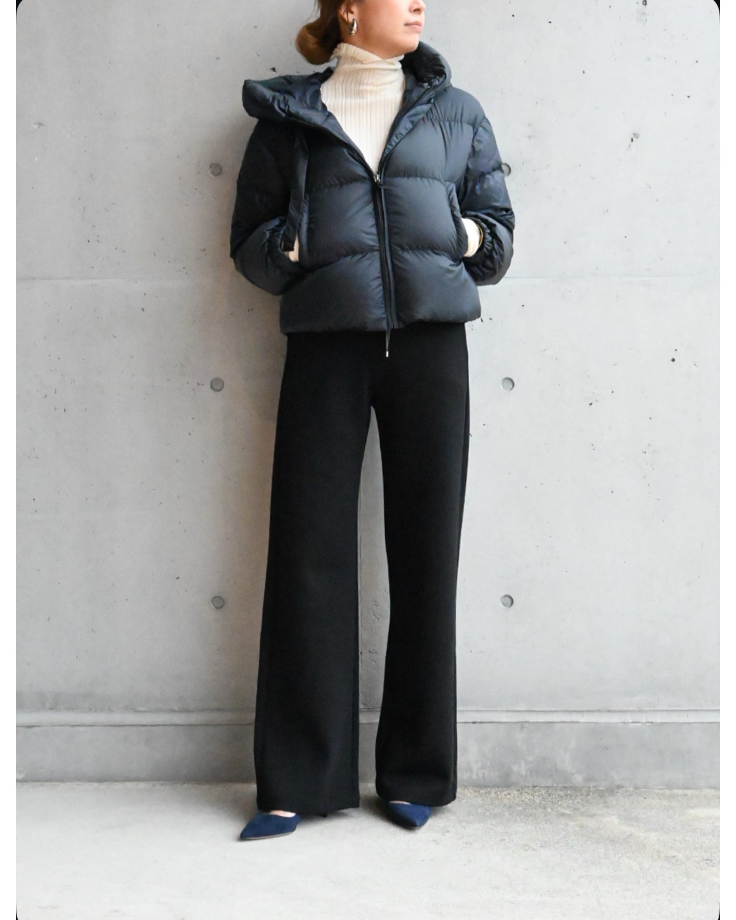 royal baby alpaca random ribbed-knit high-neck P/O